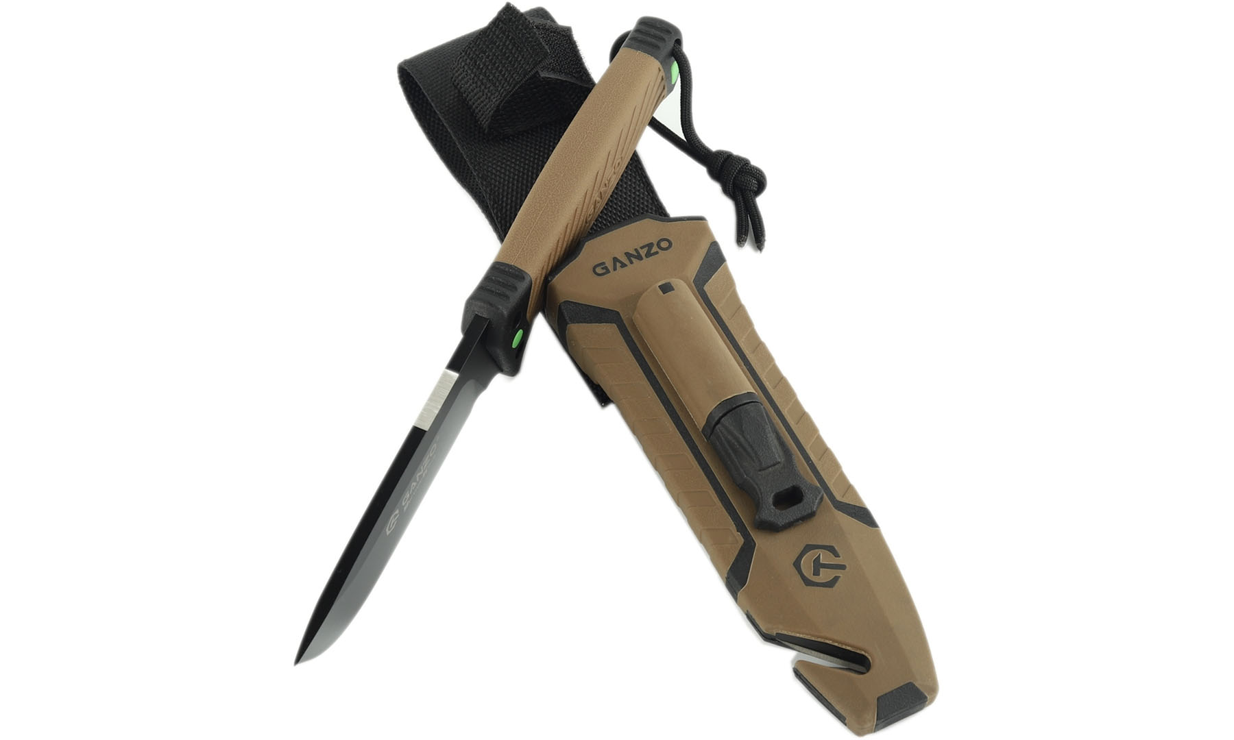 Ніж Ganzo G8012V2-DY коричневий (G8012V2-DY) з паракордом 6