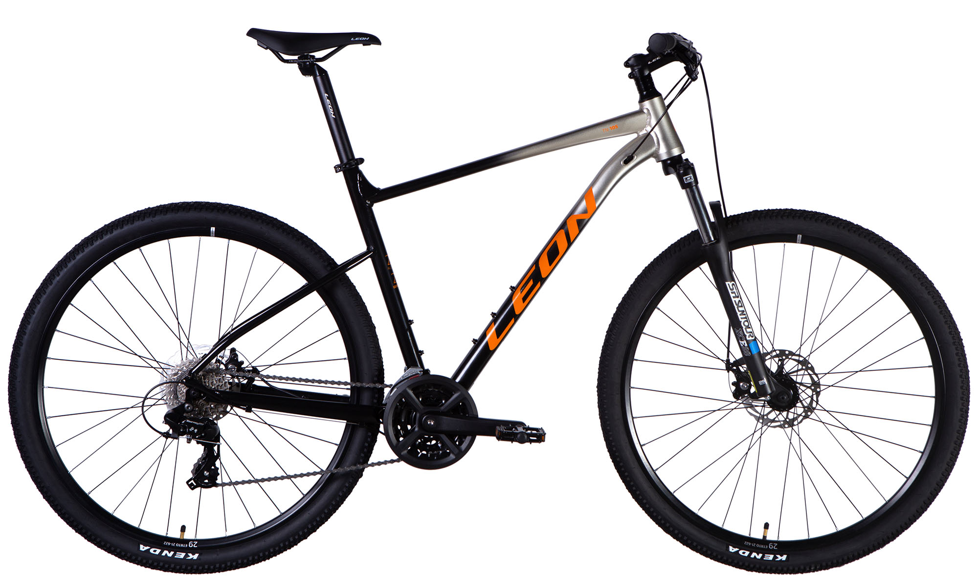 Велосипед Leon TN 105 DD CS 29", розмір XL, рама 21", рік 2025, сріблясто-чорний 