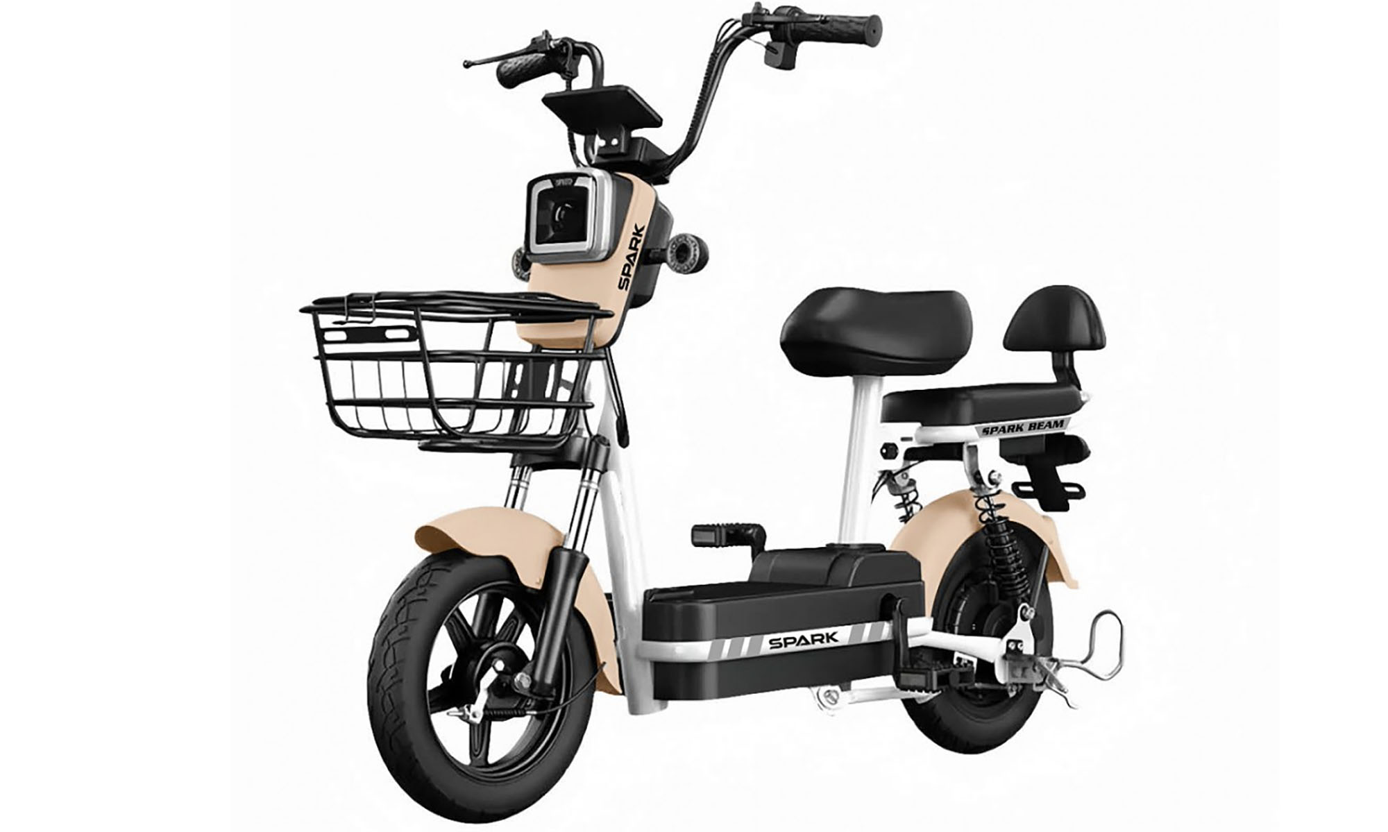 Велосипед с электромотором SPARK BEAM 14", 48V/400W/12Ah, год 2026, Бежевый 