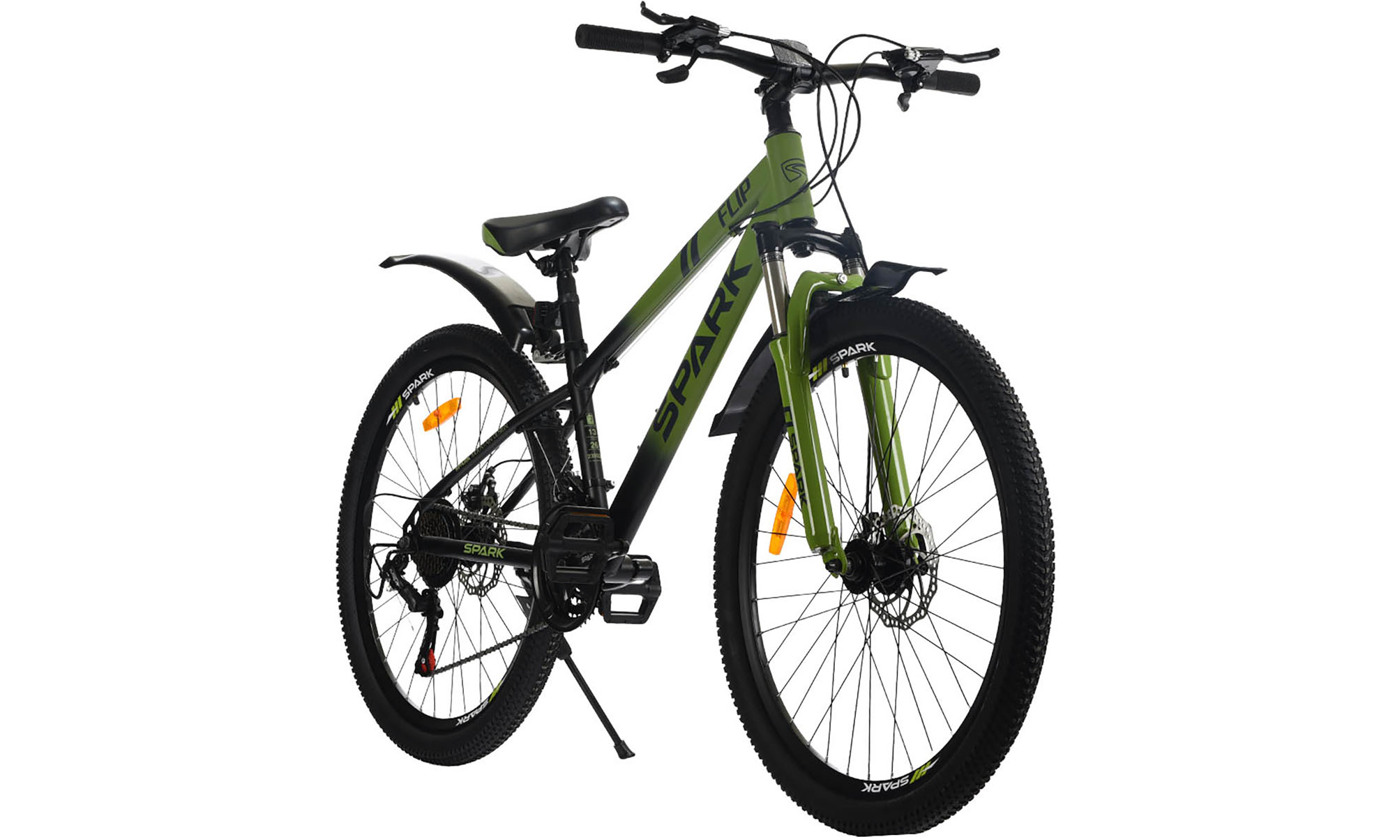 Велосипед SPARK FLIP 26", розмір XS, рама 13", рік 2026, зелено-чорний 3