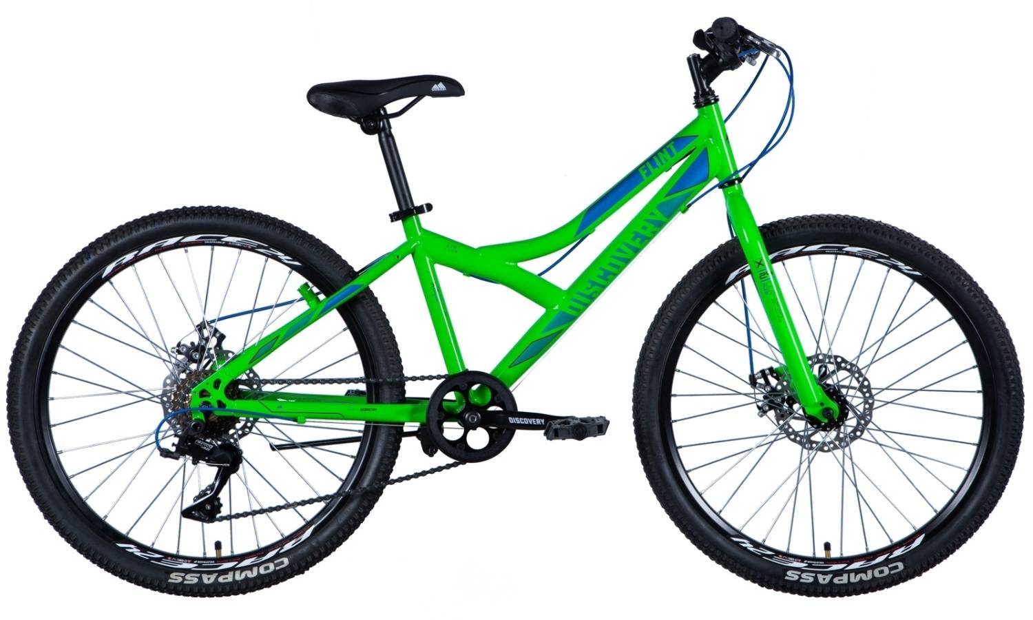Фотография Велосипед Discovery FLINT DD 24" размер XXS рама 12 2024 Зеленый