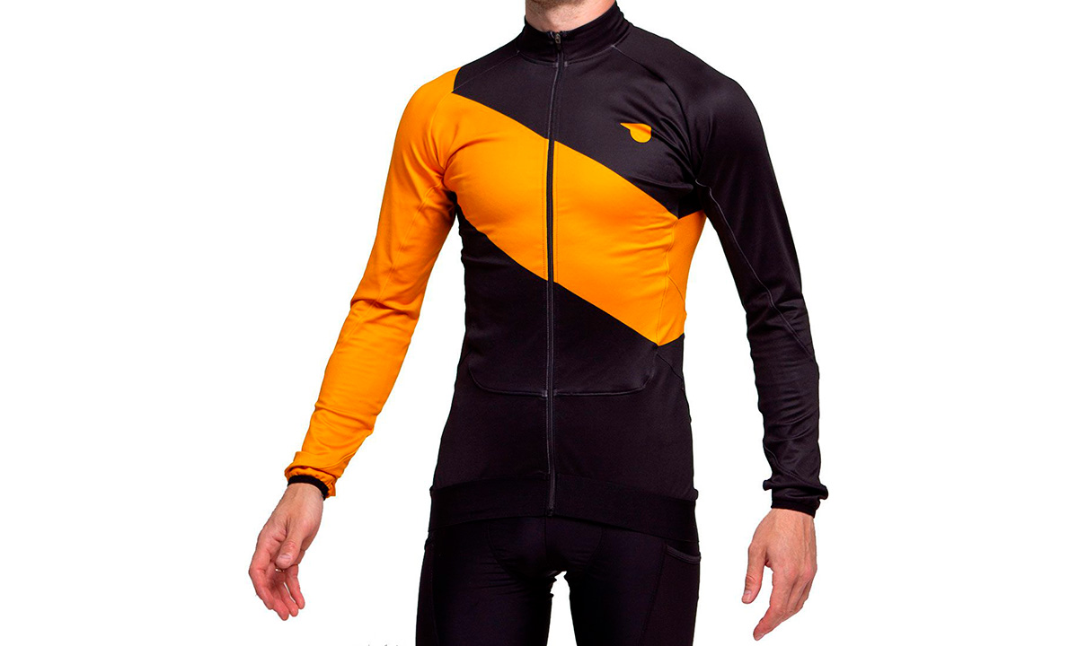 Фотография Джерси Pride Adventure warm, с длин. рукавом, утепленная, мужская, черно-оранжевый, размер XXL 