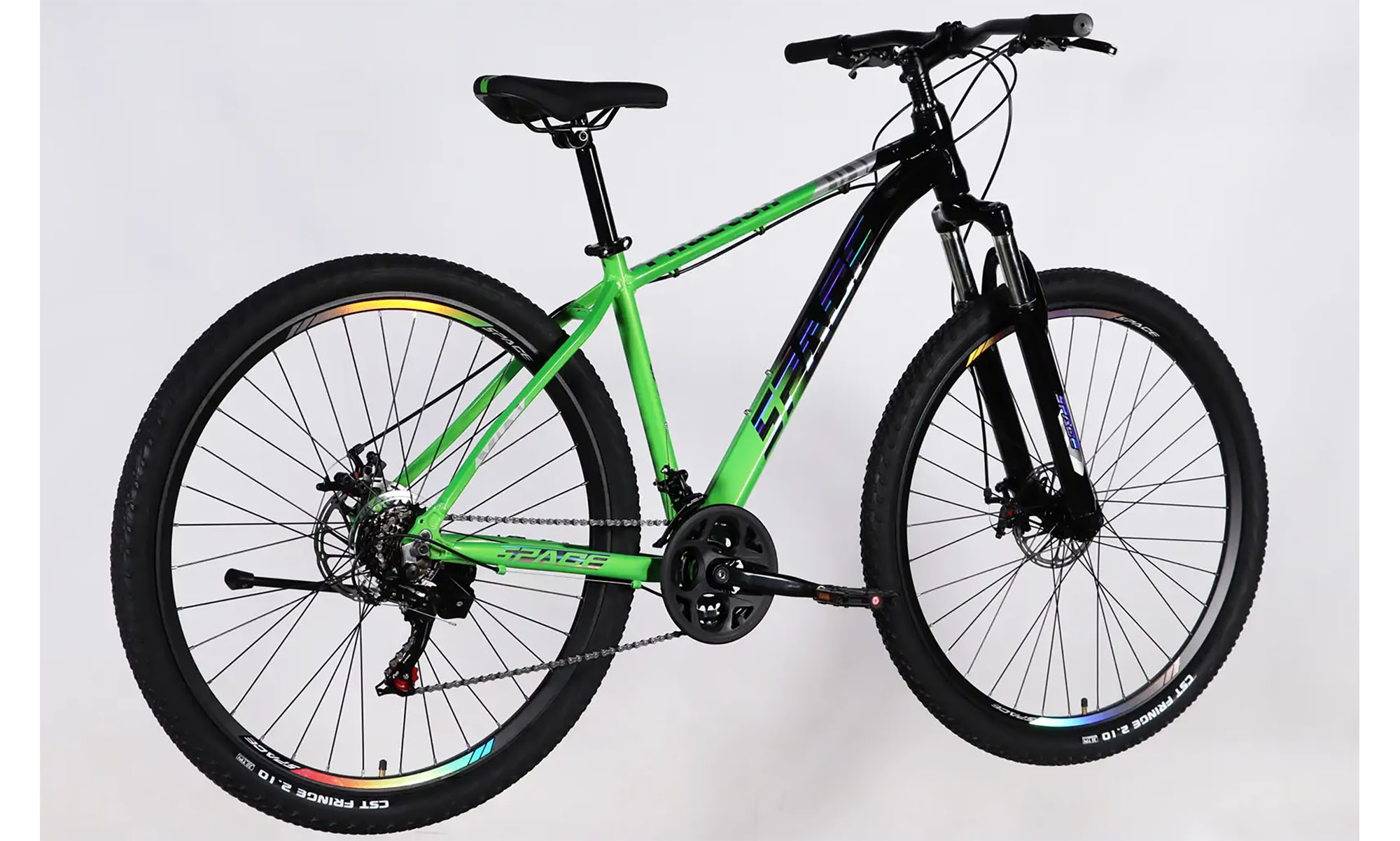 Велосипед SPACE PHAETON DD FR 29", размер M рама-18", год 2026, зелено-черный 3