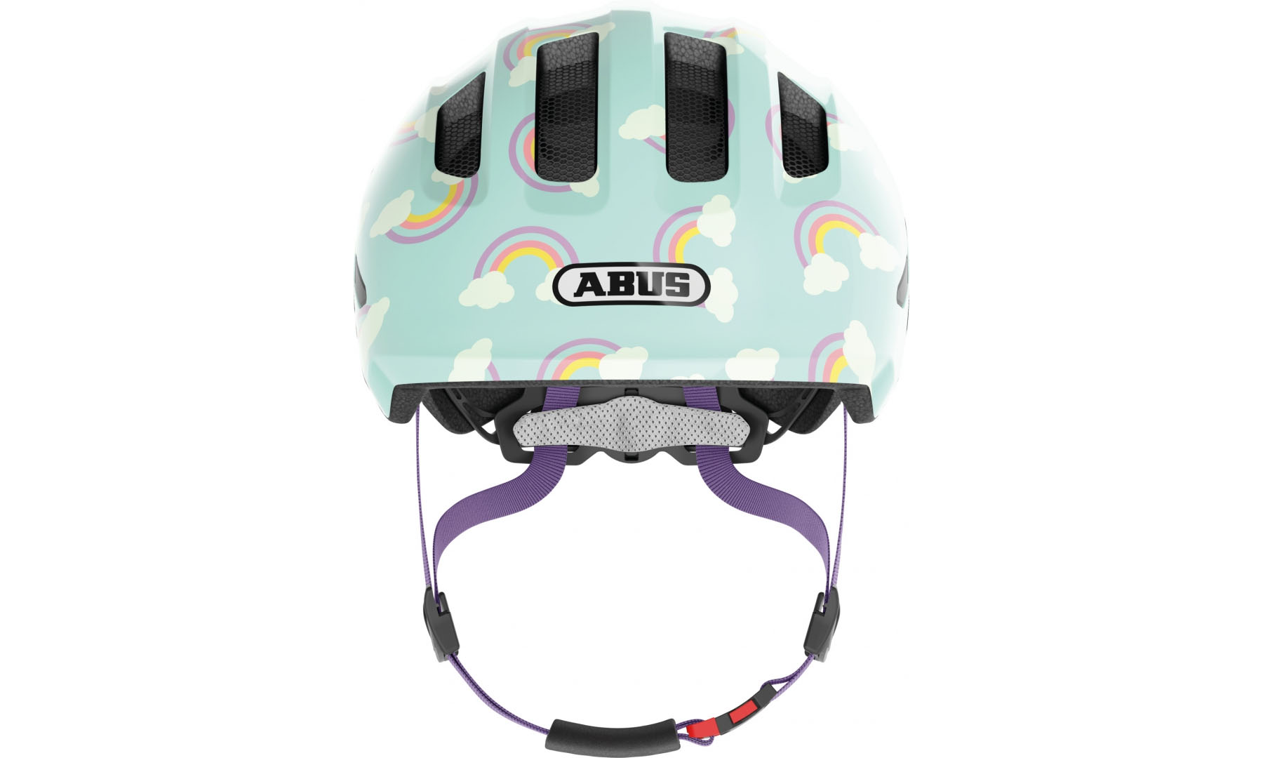 Велошлем детский ABUS SMILEY 3.0 LED Blue Rainbow, размер S (45-50 см), радуга голубой 2 Велошлем детский ABUS SMILEY 3.0 LED Blue Rainbow, размер S (45-50 см), радуга голубой 2