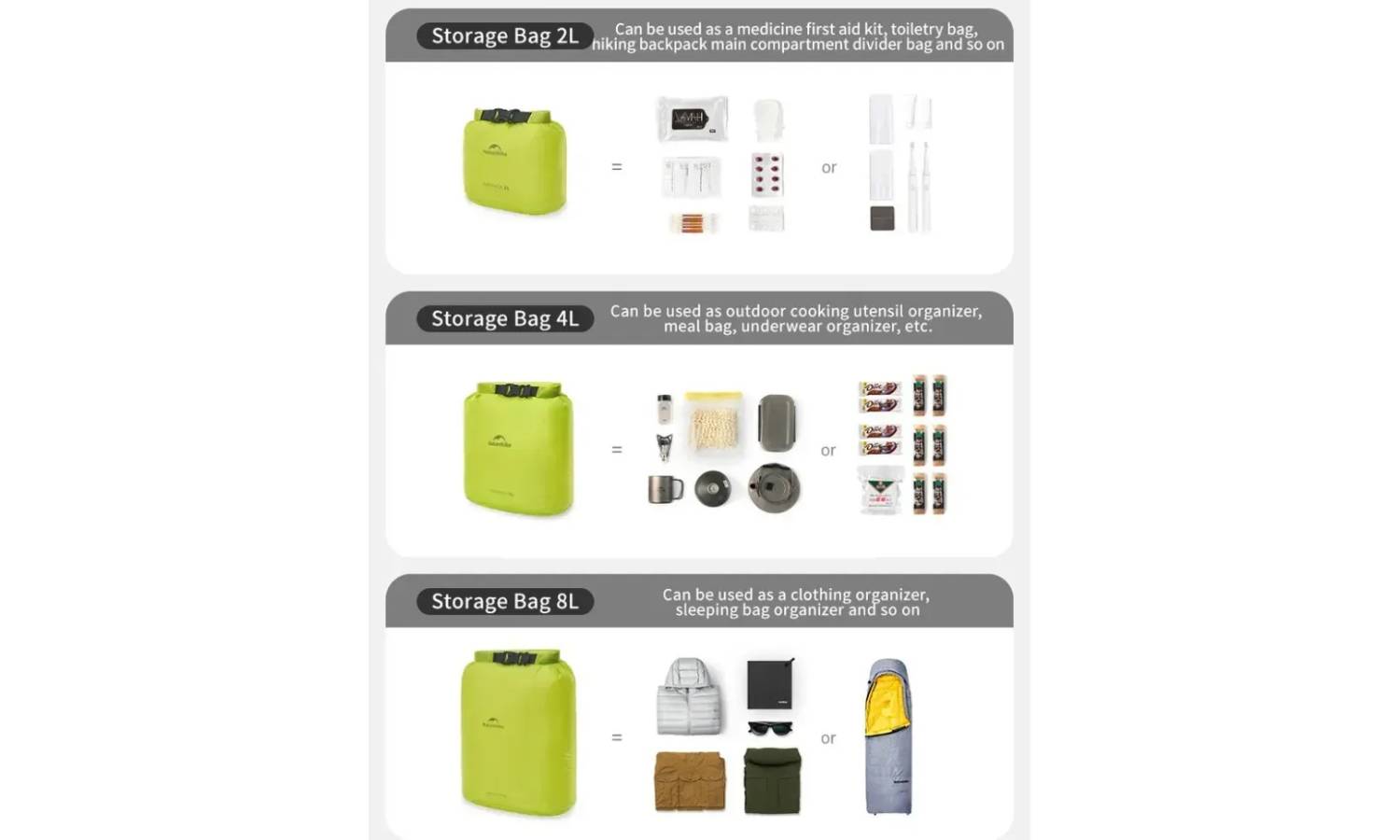 Гермомешок Naturehike CNK2550XB012, 8 л, желтый 3 Гермомешок Naturehike CNK2550XB012, 8 л, желтый 3