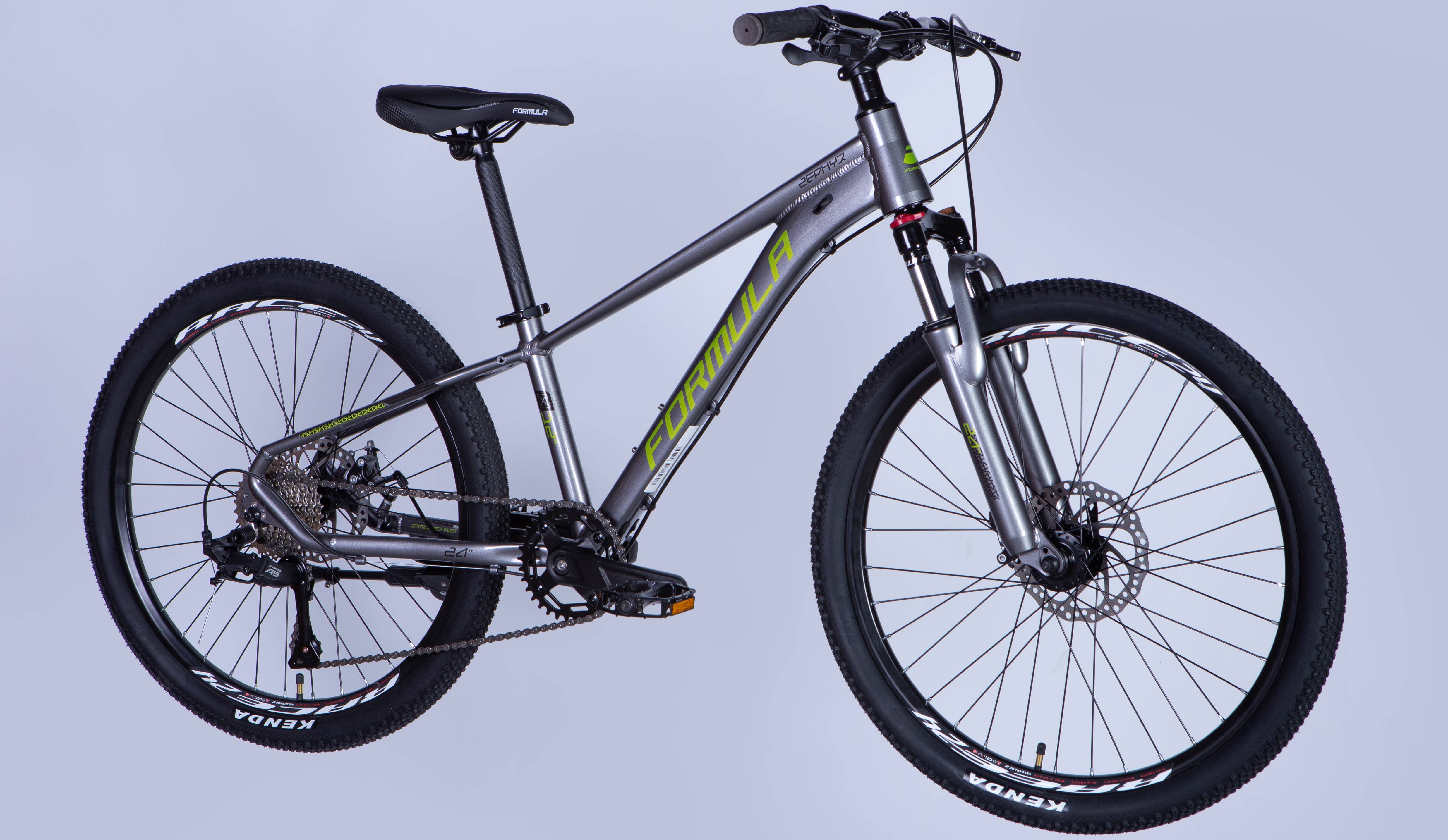 Велосипед Formula ZEPHYR 3.0 DD CS 24", размер XXS, рама-12", 2025, серо-зеленый 2