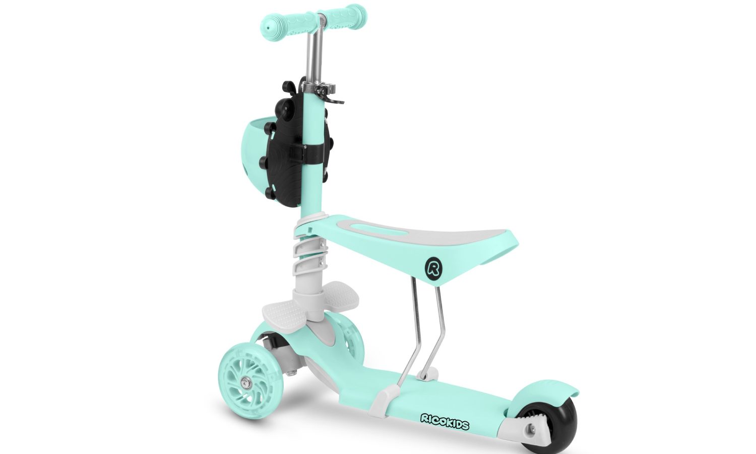 Самокат детский трехколесный Ricokids Buggy мятный 12 Самокат детский трехколесный Ricokids Buggy мятный 12
