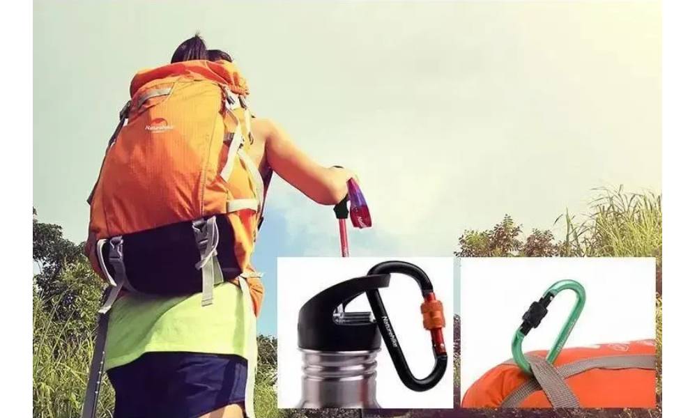 Карабін с муфтою Naturehike D-type 80 мм NH15A008-D, чорний 4 Карабін с муфтою Naturehike D-type 80 мм NH15A008-D, чорний 4