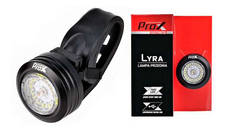 Фотография Фонарь передний ProX Lyra LED 30LM USB, черный