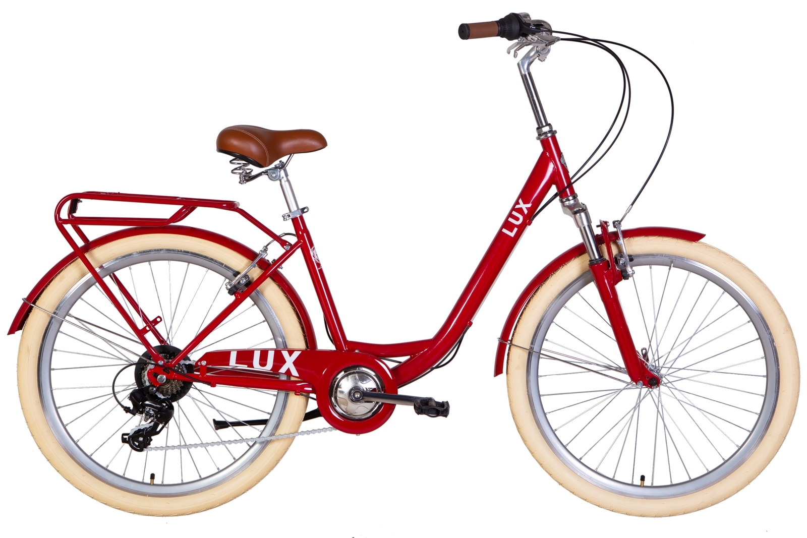 Фотография Велосипед Dorozhnik LUX AM 26" размер М рама 17 2022 Красный 