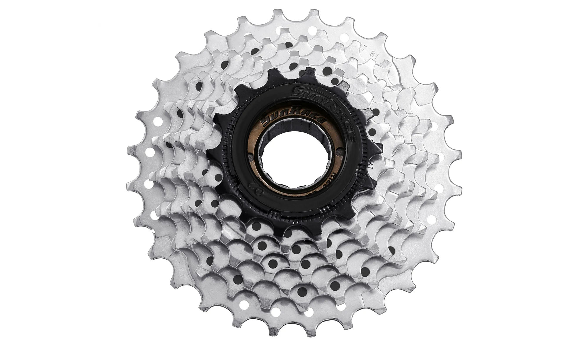 Трещотка SunRace MFM2A 7CS 1, 7 скоростей, 13-28T, Zinc/Black 