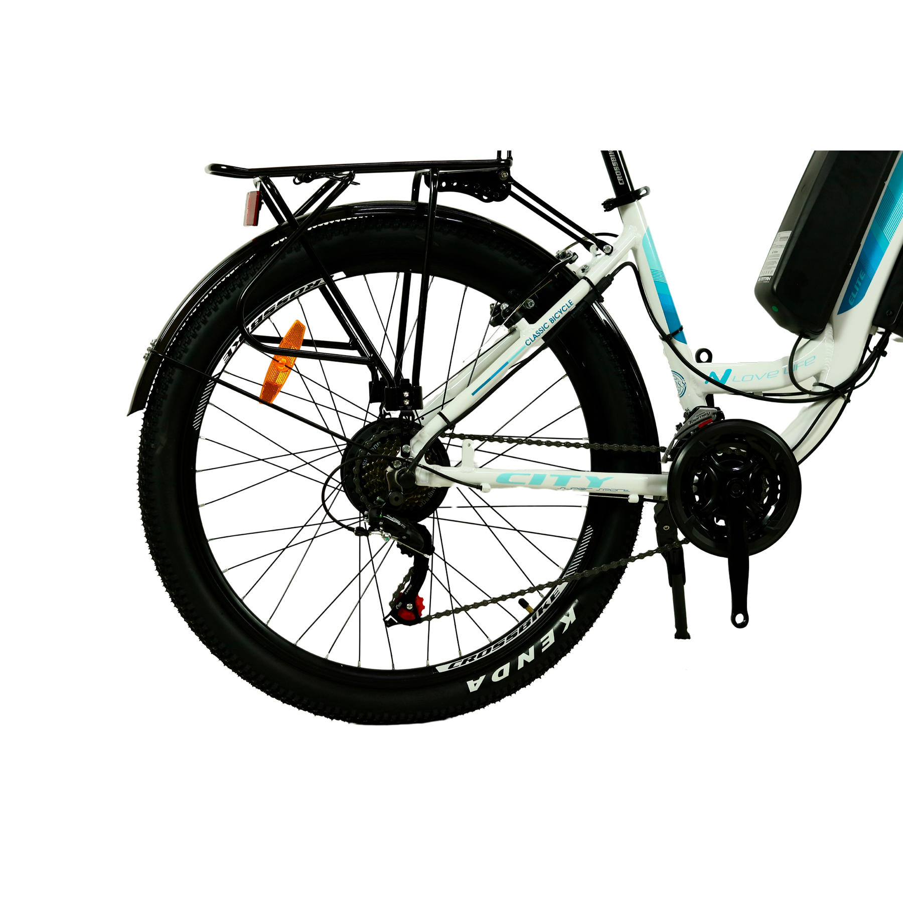Электровелосипед Cross Elite 26", размер M рама 17", 2022, Белый, 350 W, 10Ah 3
