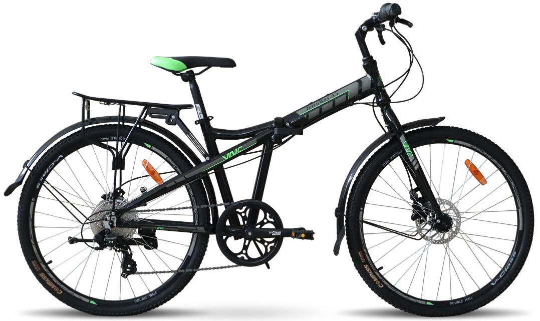 Фотография Велосипед складной VNC TerraWay A5 26" размер М 2023 черно-зеленый