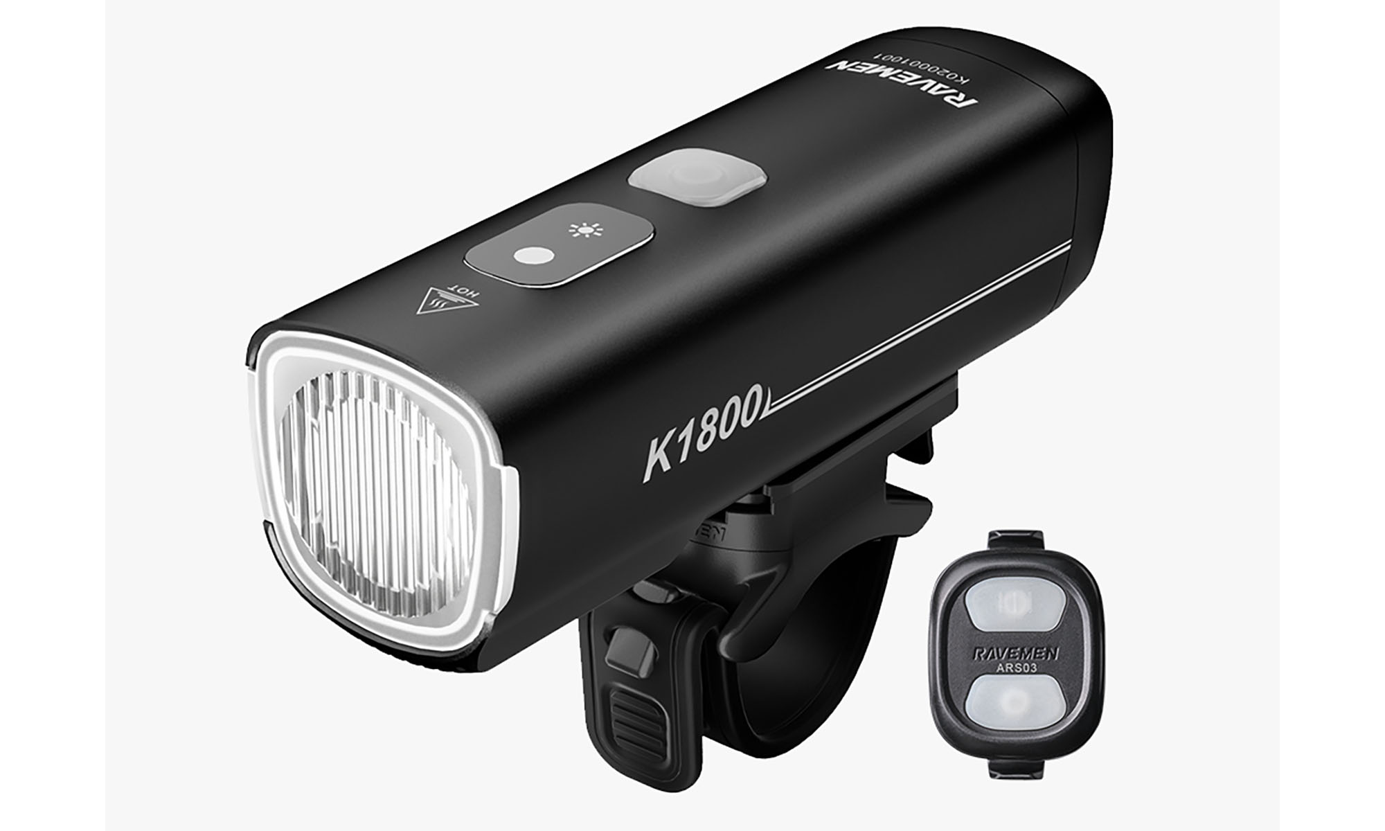 Велосипедна фара Ravemen K1800 (1800 lm, 5000 mAh) з датчиком освітленості, бездротова кнопка 