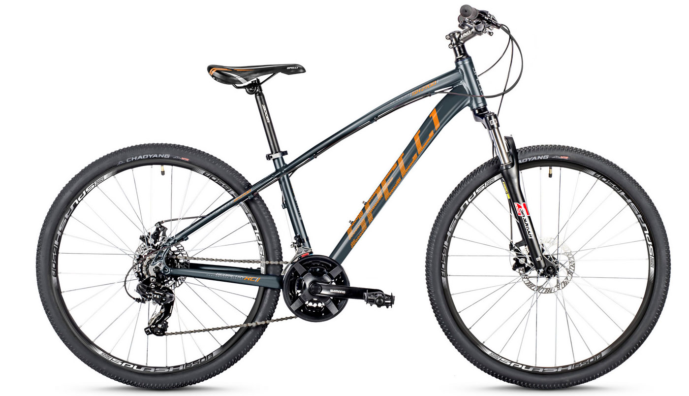 Фотографія Велосипед Spelli SX-2700 29" розмір L рама 19" 2024 Сіро-жовтогарячий