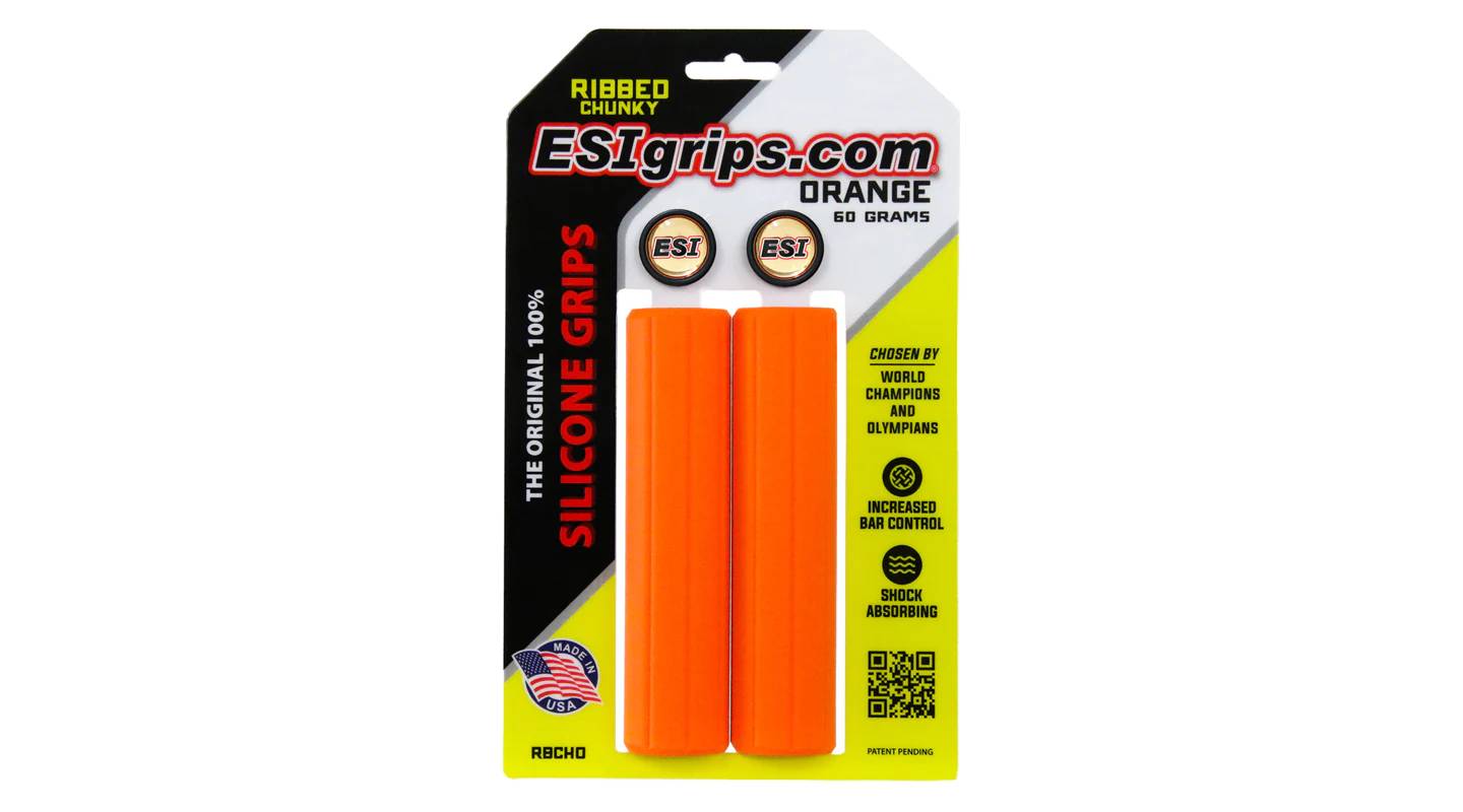 Гріпси ESI Ribbed Chunky Orange Silicone Bicycle Grips 7