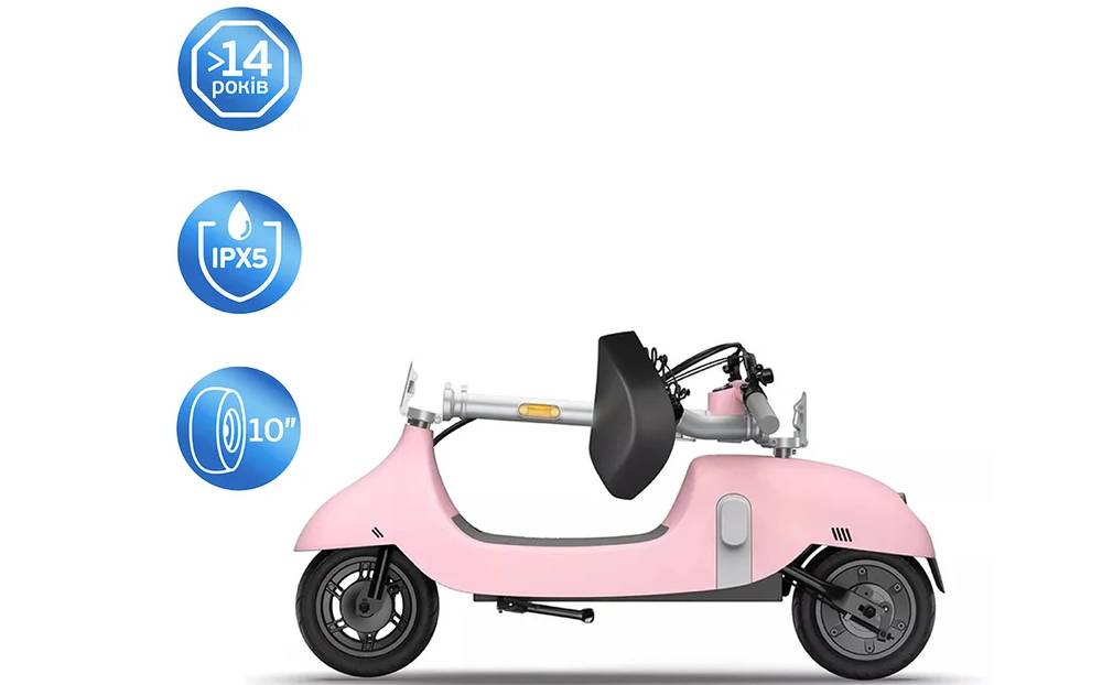 Электросамокат с сидением OKAI Ceetle PRO EA10C 10" 350(900)W, 25Km/h, 10,4Ah, NFC, App, розовый 8 Электросамокат с сидением OKAI Ceetle PRO EA10C 10" 350(900)W, 25Km/h, 10,4Ah, NFC, App, розовый 8