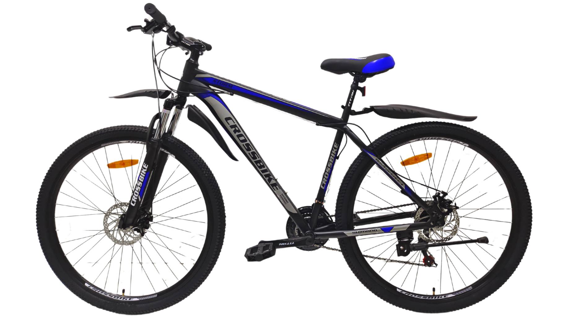 Фотографія Велосипед CrossBike Storm 27.5", размер S рама 15" (2024), Черно-синий 2