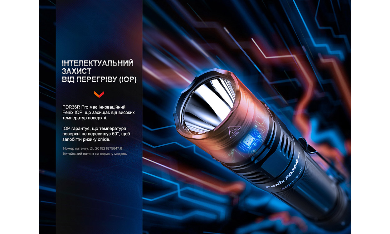 Фонарь ручной тактический Fenix PD36R Pro черный 13