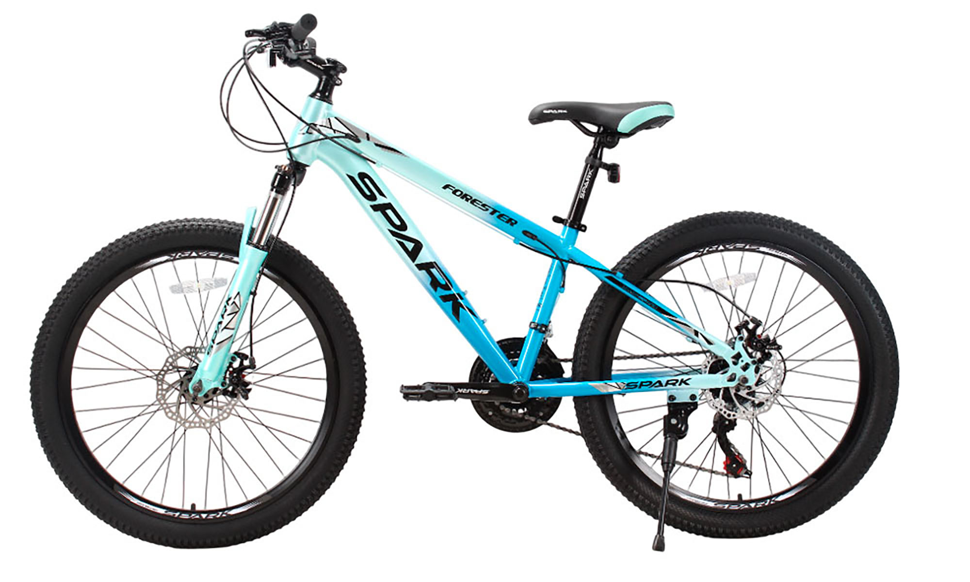 Велосипед SPARK FORESTER JR. 24", размер XS, рама 13", год 2025, голубой с бирюзовым 2