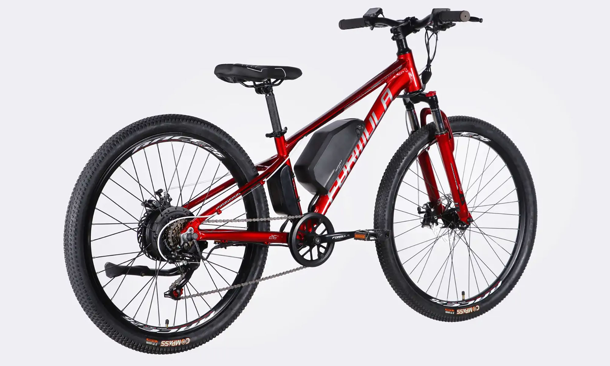 Велосипед з електроприводом Formula eMOTION DD FR 26", розмір XS, рама-13", 36B, 10А*г, 500Вт, рік 2026, червоно-сріблястий 4