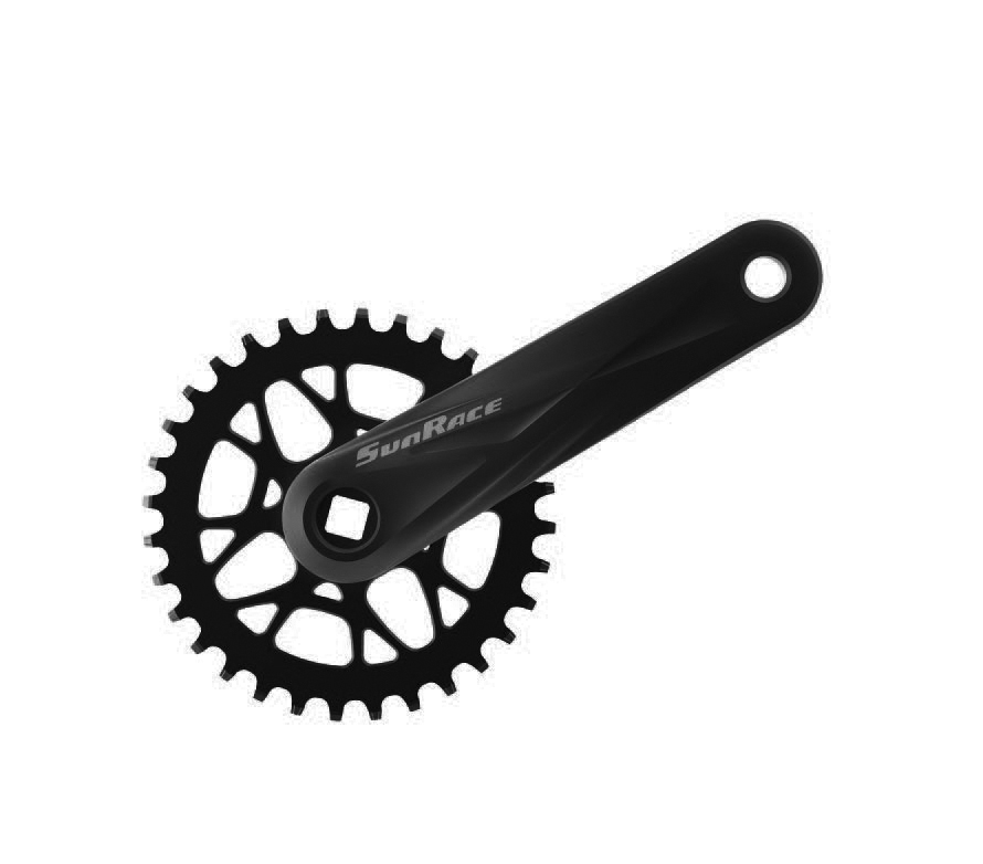 Комплект шатунов SunRace FCM408 B под квадрат, 170 мм, 38T, на 11/10/9 ск., черный 