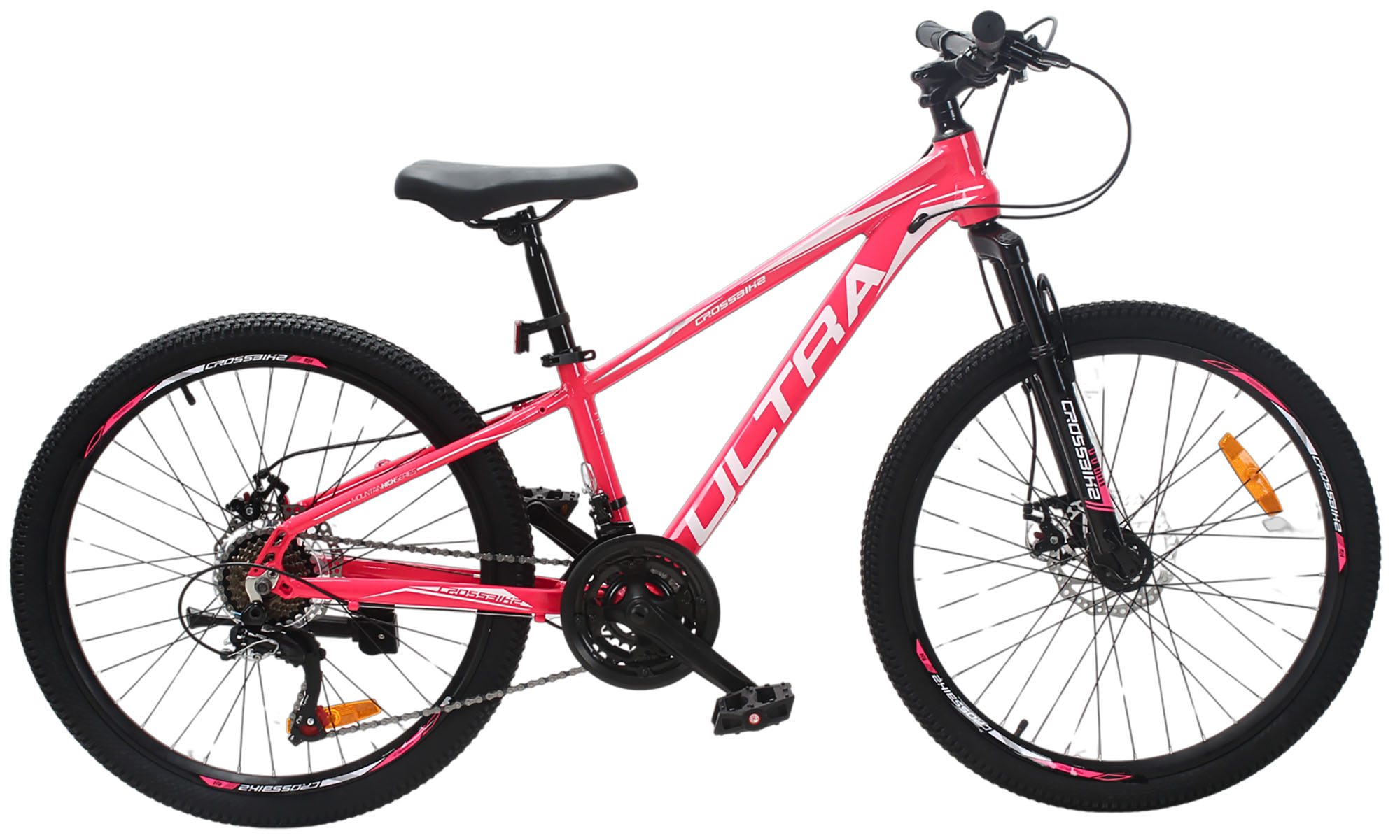 Велосипед CrossBike ULTRA 24", размер XXS, рама 12", год 2026, Розовый-Белый Велосипед CrossBike ULTRA 24", размер XXS, рама 12", год 2026, Розовый-Белый