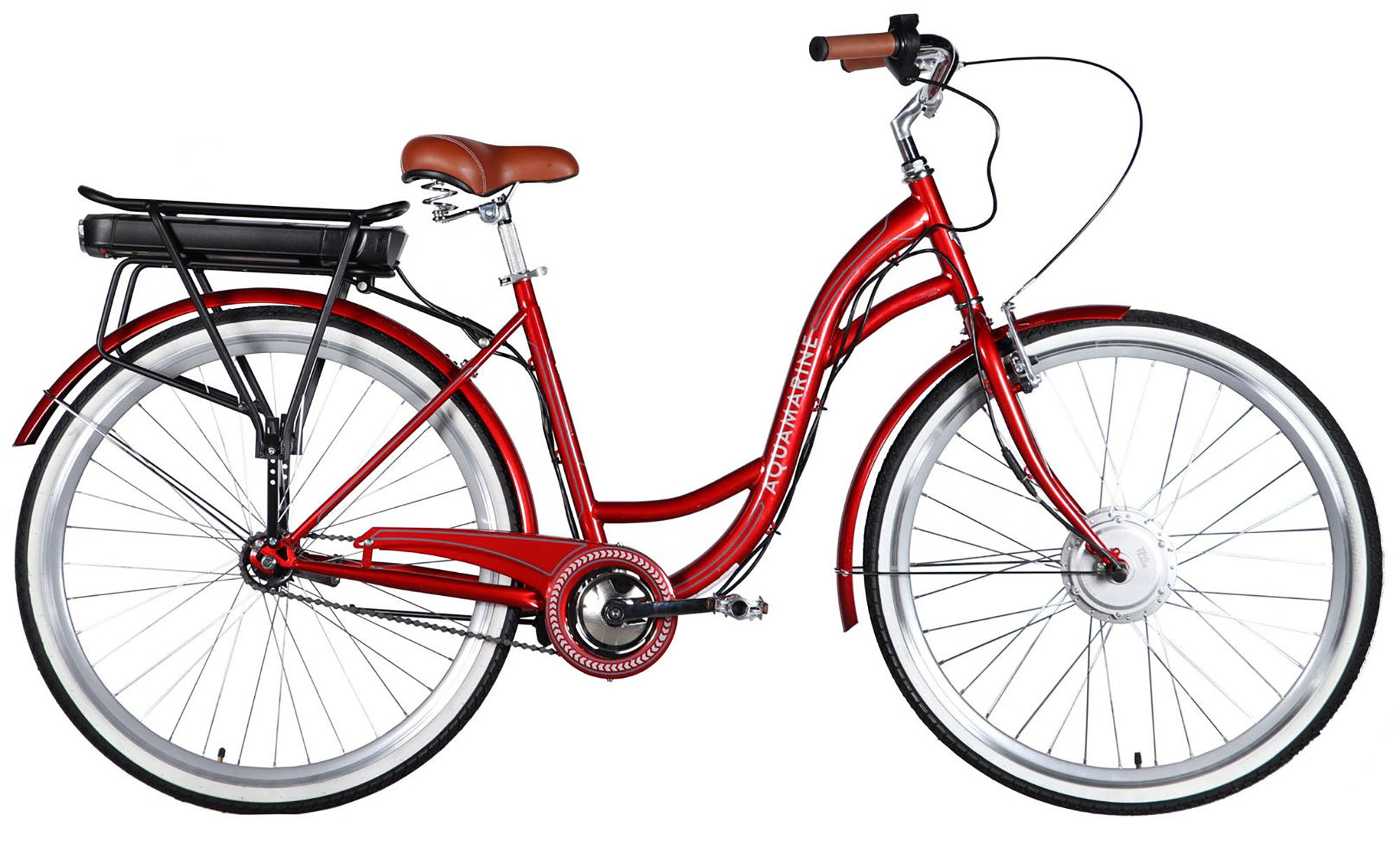 Велосипед с электроприводом Dorozhnik eAQUAMARINE BH 28", размер L, рама-19", 36B, 12.5А*ч, 500Вт, год 2026, бордовый 