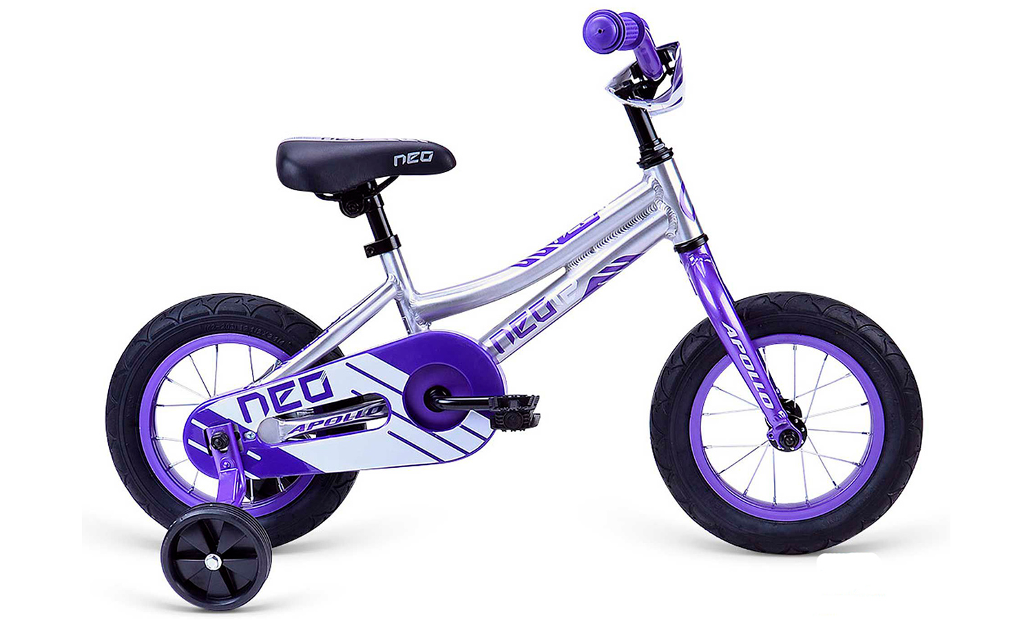 Велосипед Apollo NEO girls 12" 2019 Серебристо-фиолетовый