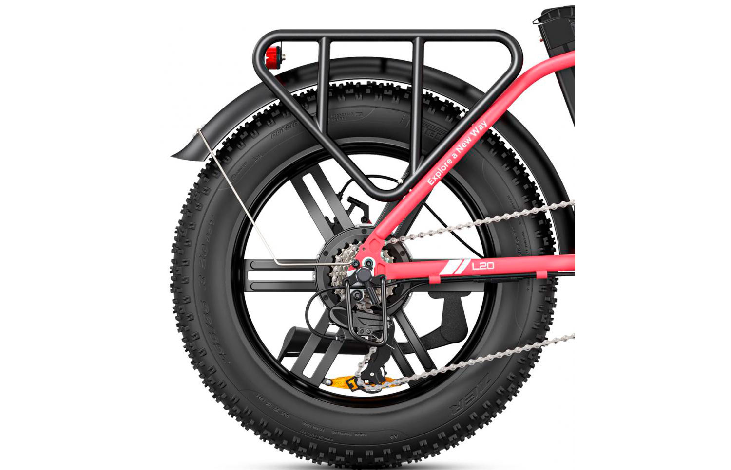 Фотографія Електровелосипед фетбайк Engwe L-20 (250 Вт, 13 Ah, 48 В) 20", рожевий 2
