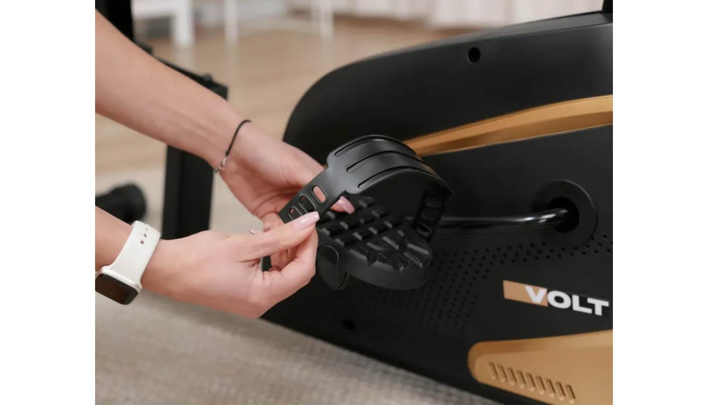 Горизонтальний велотренажер Hop-Sport HS-045L Volt магнітний золотий 6