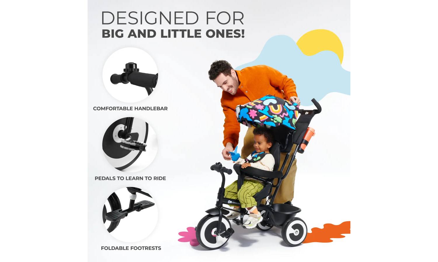 Трехколесный велосипед Kinderkraft Aston Happy Shapes 5