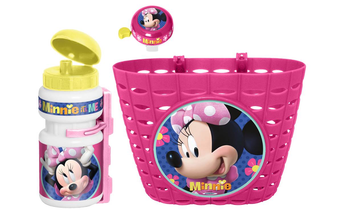 Велосипедний комплект кошик, пляшка, дзвінок inSPORTline Myszka Minnie