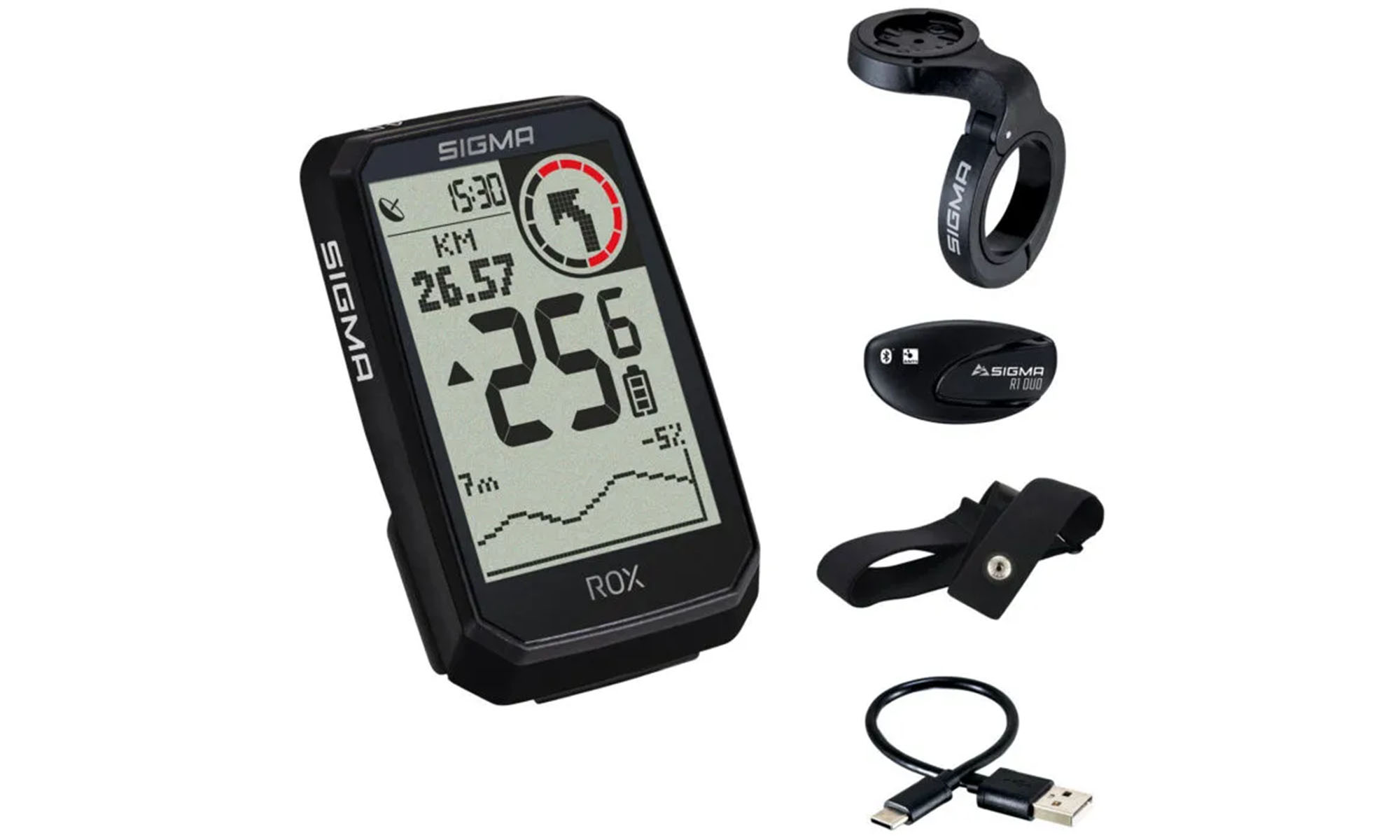 Велокомпьютер Sigma Sport ROX 4.0 Endurance Black HR Set 