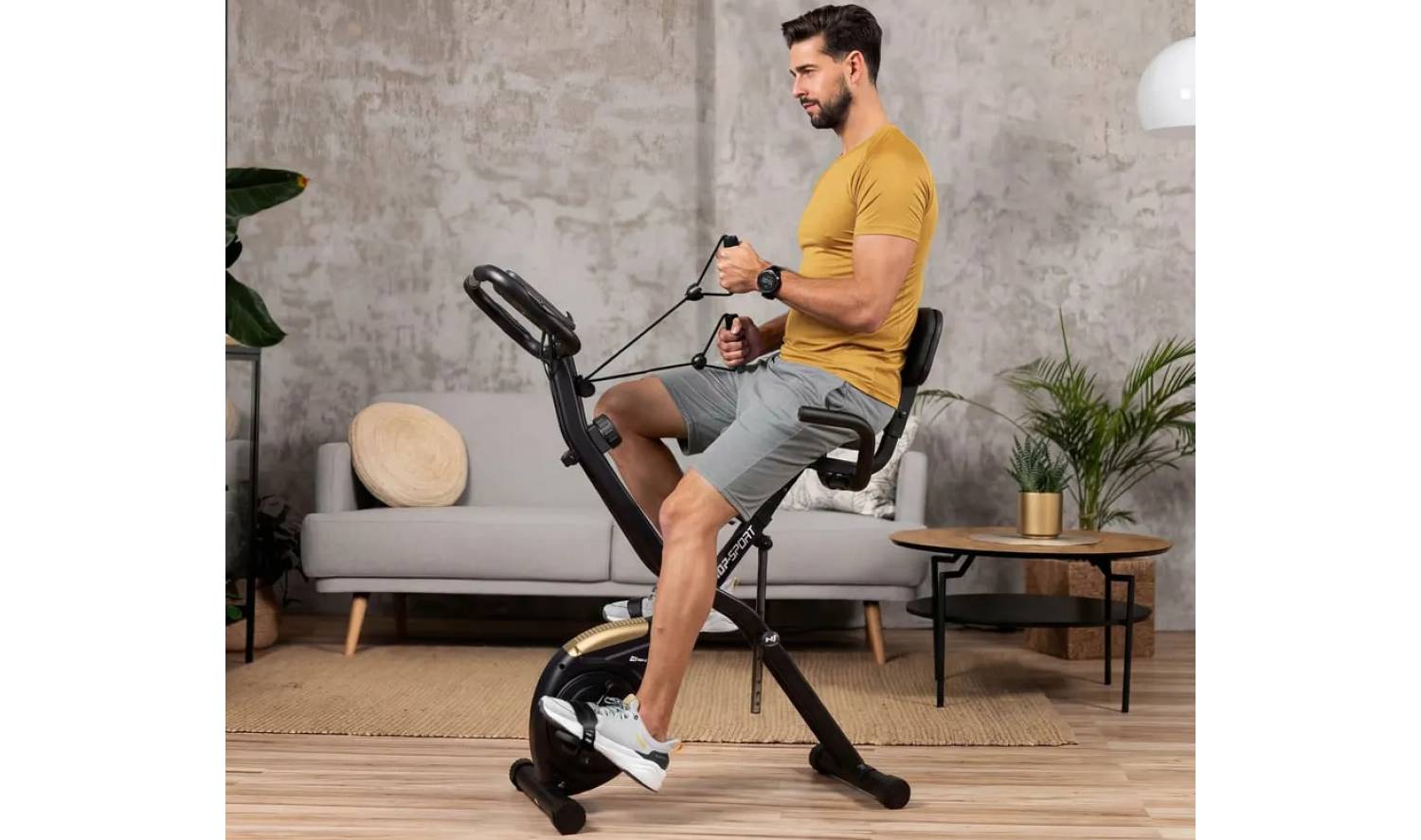 Велотренажер Hop-Sport HS-3030X Apeks X-Bike чорно-золотистий 2 Велотренажер Hop-Sport HS-3030X Apeks X-Bike чорно-золотистий 2