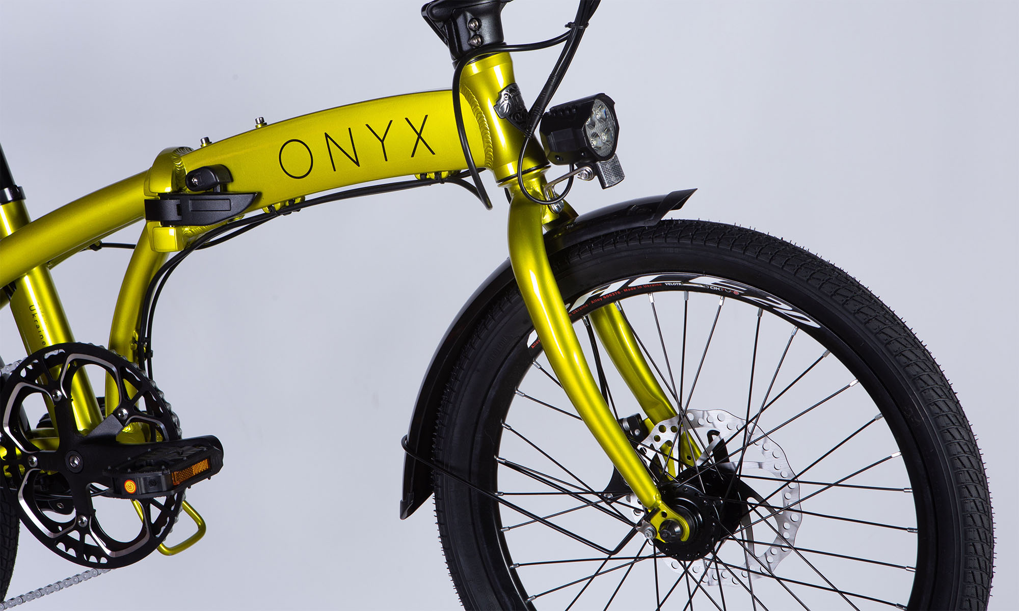 Велосипед с электроприводом Dorozhnik eONYX DD FR 20", размер XS, рама-11", 48B, 12.5А*ч, 500Вт, год 2025, горчичный (матовый) 3