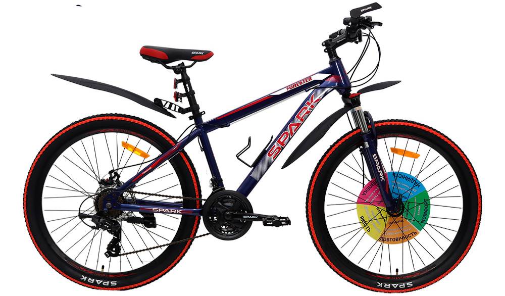 Фотография Велосипед SPARK FORESTER 2.0 26" размер S рама 15" 2024 Сине-красный