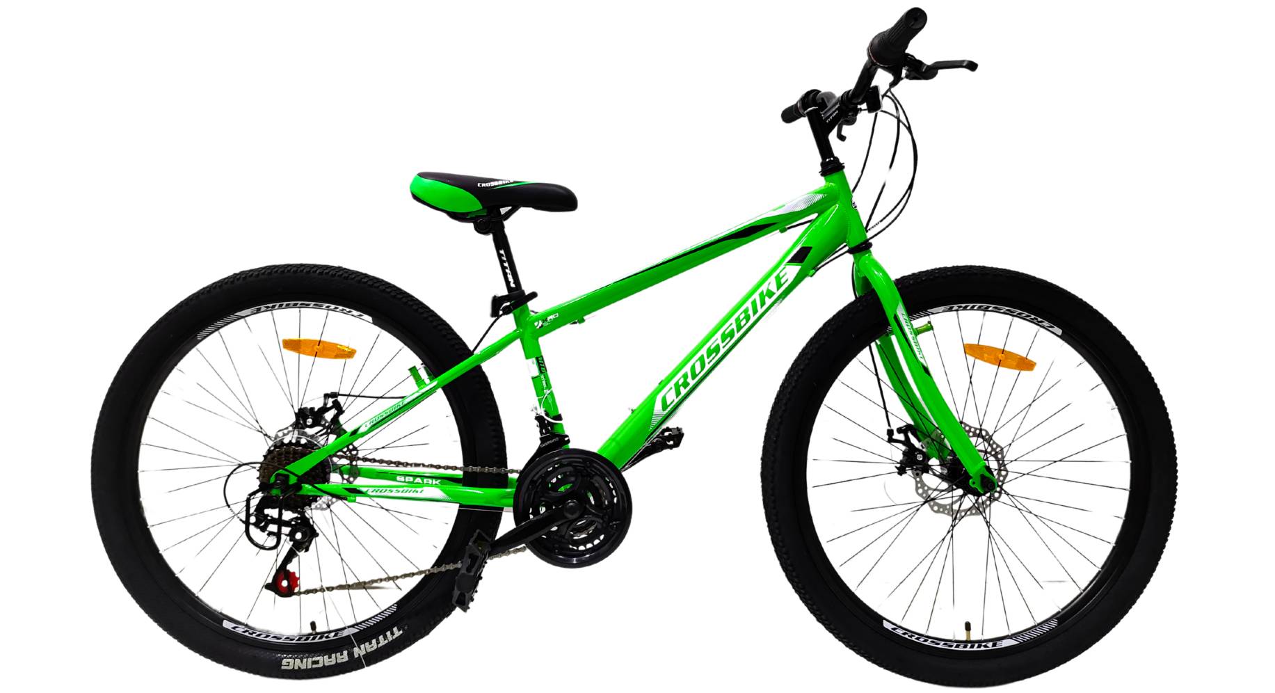 Фотография Велосипед CROSSBIKE Spark D-Steel 24" размер XXS рама 11" (2024), Зеленый