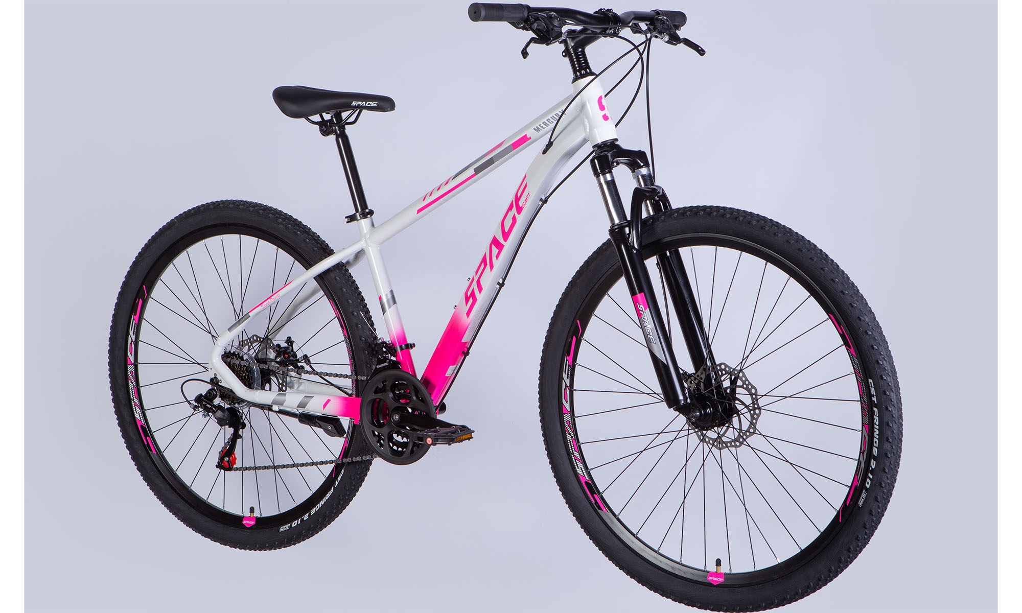 Велосипед SPACE MERCURY DD FR 29", розмір S, рама-16", 2025, біло-рожевий 3