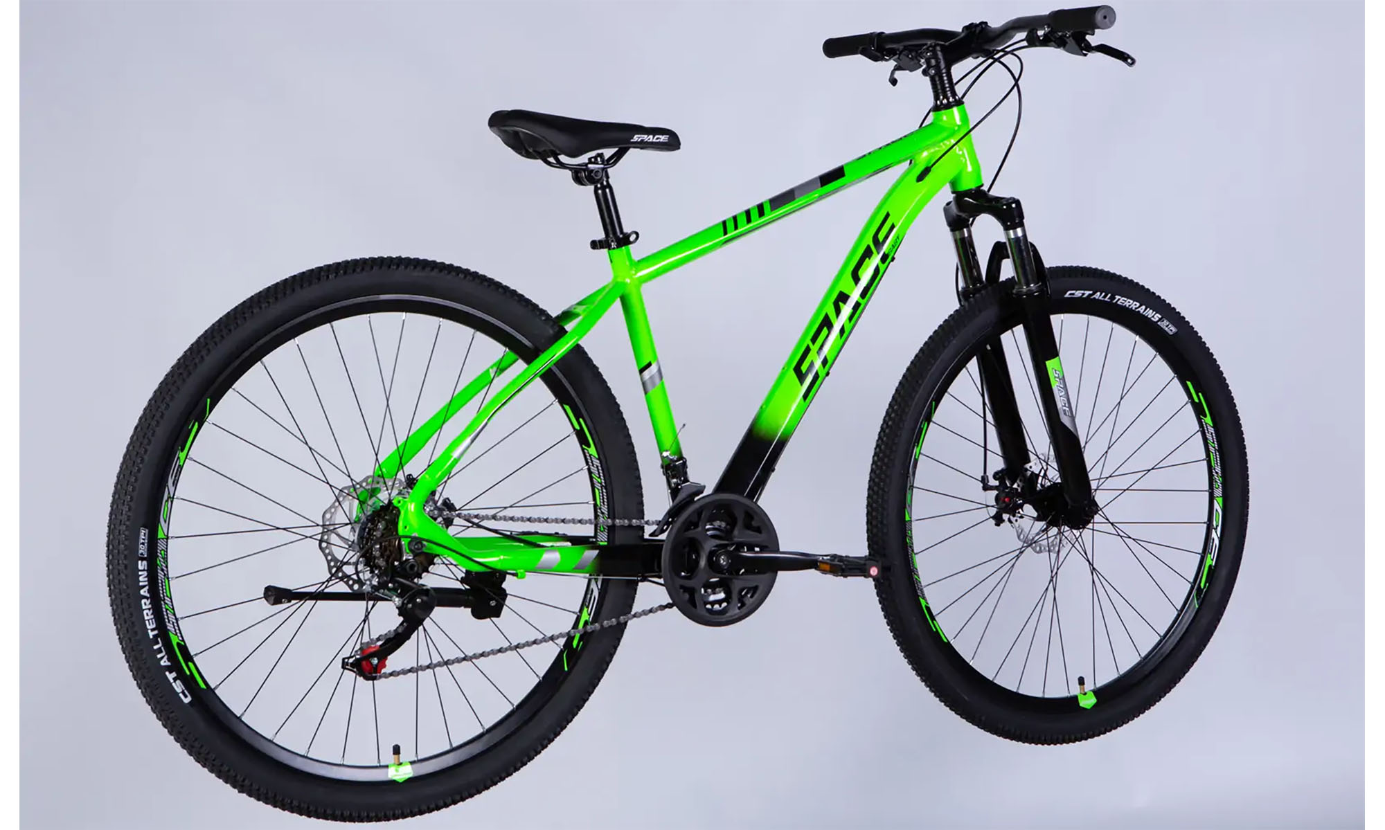 Велосипед SPACE MERCURY DD FR 29", размер M, рама-18", год 2026, зелено-черный 3