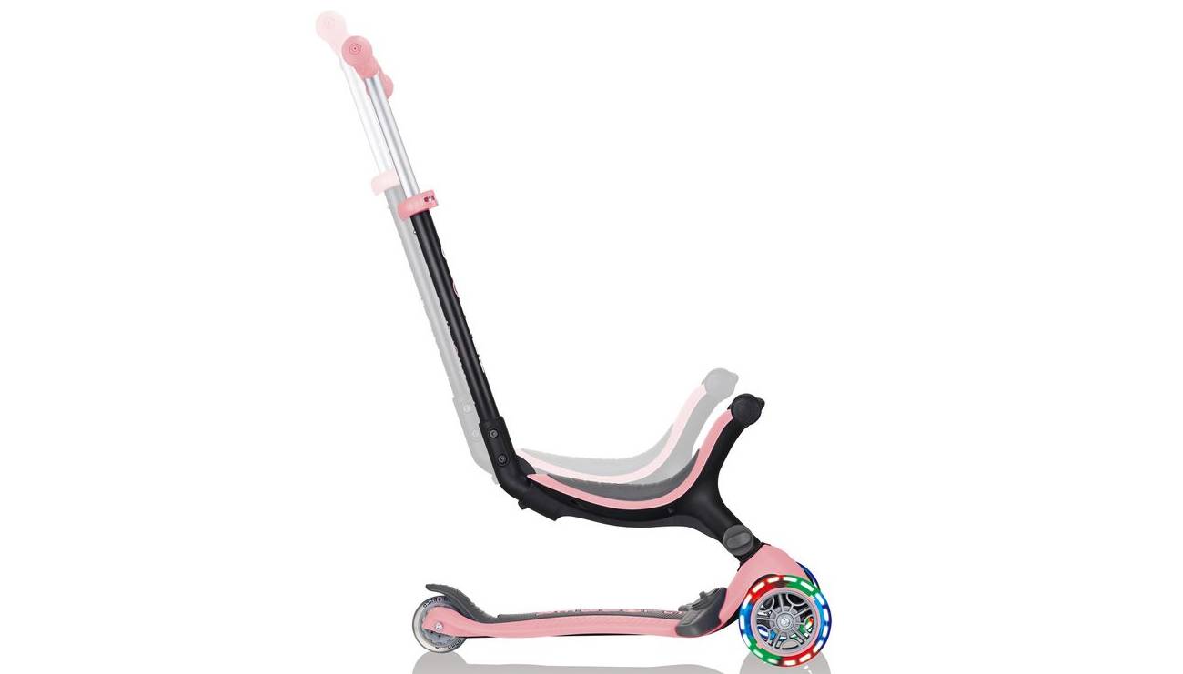 Самокат GLOBBER GO UP FOLDABLE PLUS LIGHTS пастельно-рожевий, 1.5+ 3 Самокат GLOBBER GO UP FOLDABLE PLUS LIGHTS пастельно-рожевий, 1.5+ 3