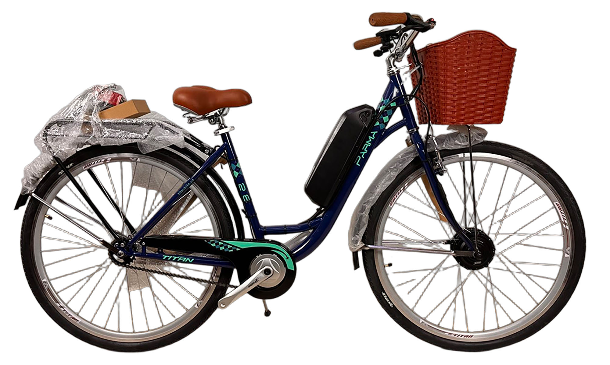 Фотографія Электровелосипед Titan Parma 28", размер M, рама 18", 2025, Синий 350W 36V10Ah с дисплеем