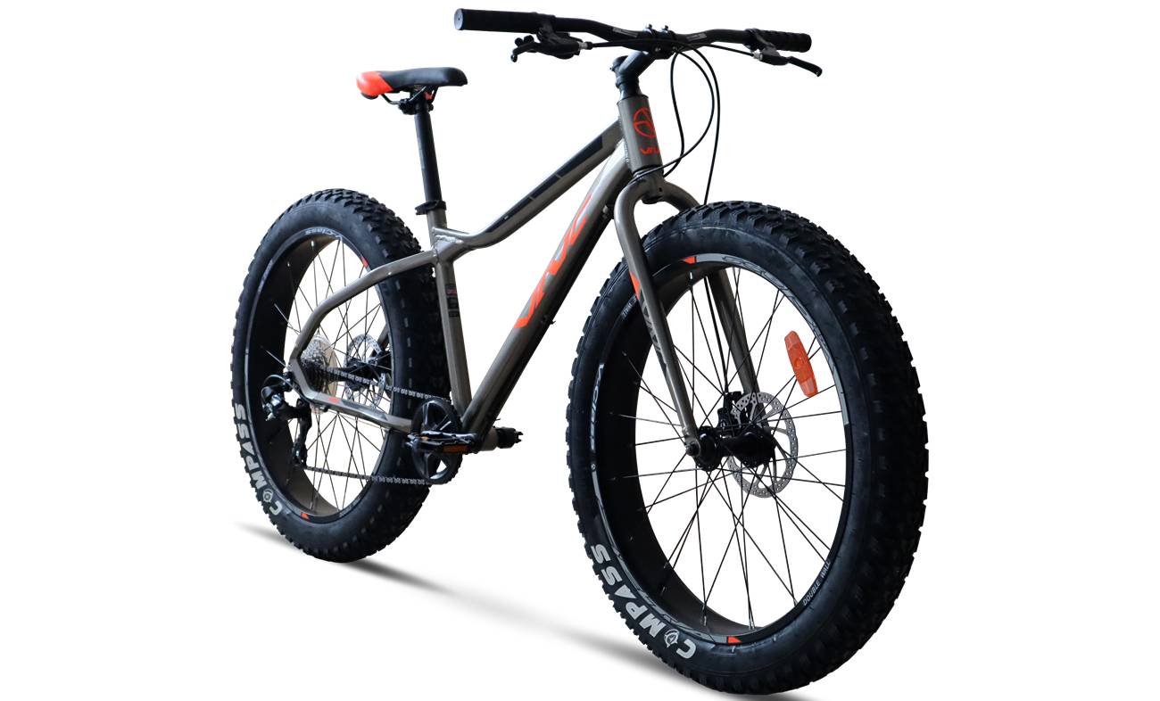 Велосипед фэтбайк VNC SnowRider A4 26" размер M рама 17 2023 Серо-оранжевый 3