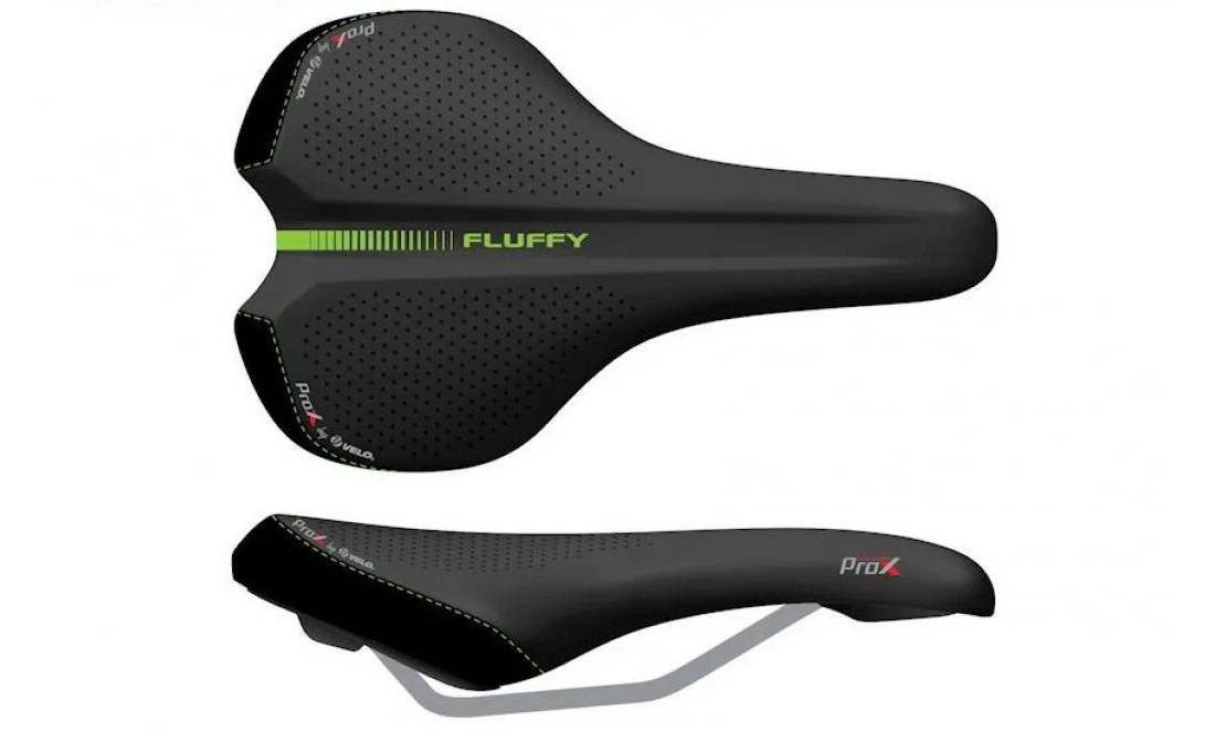 Сідло ProX VL-3517 Fluffy, чорний/зелений 2
