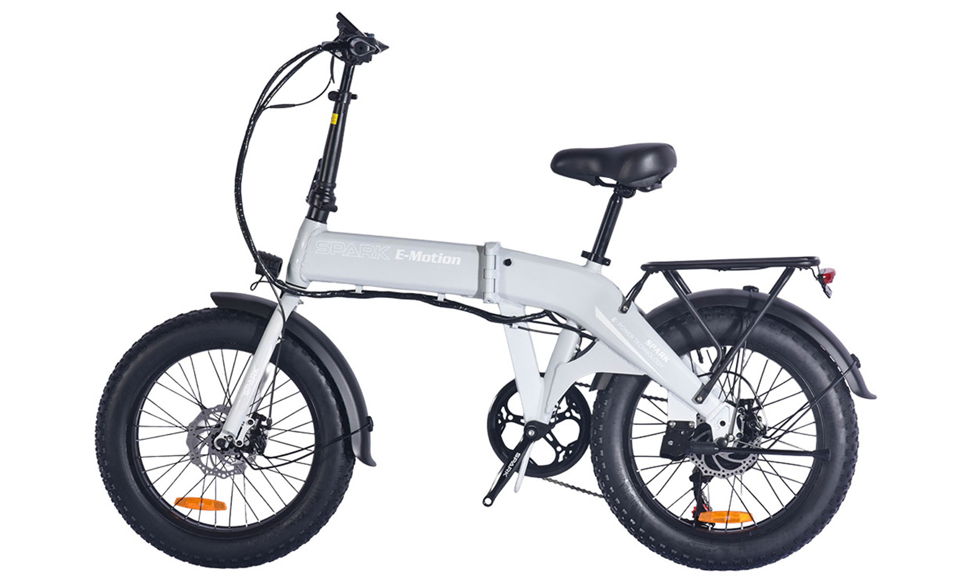Велосипед с электромотором SPARK E-Motion 20", размер S, рама 16", 48V/750W/10,4Ah Li-ion, Светло-серый (м) 