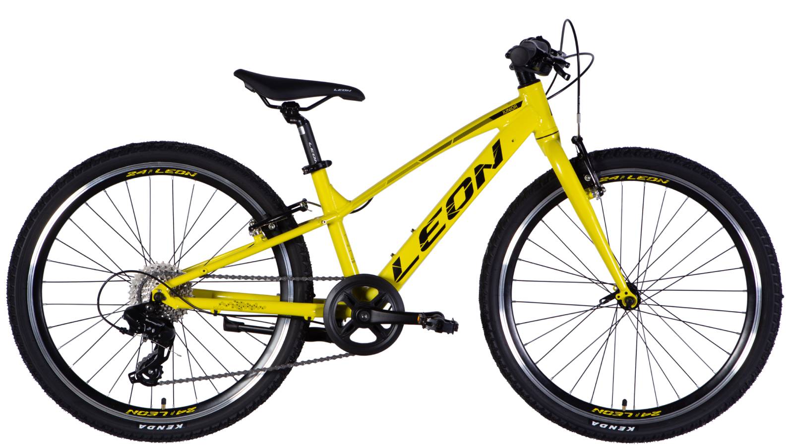 Велосипед Leon JUNIOR Vbr CS 24", размер XXS, рама 12", 2025, желтый с черным 