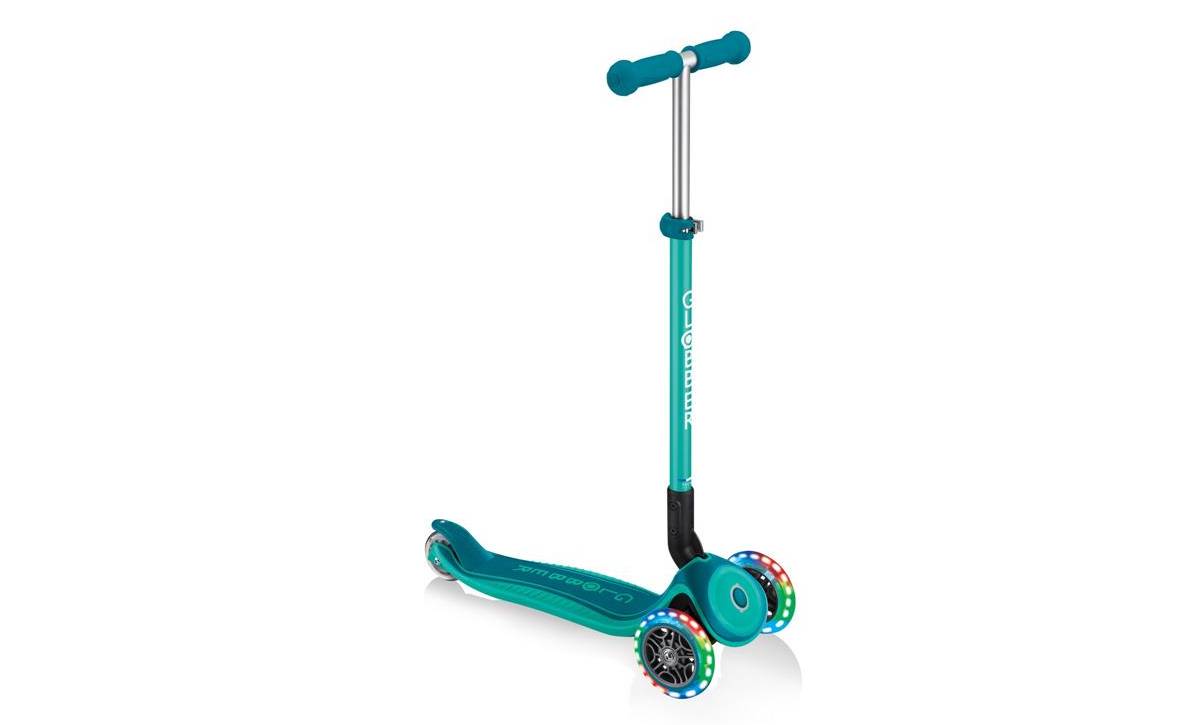 Самокат GLOBBER PRIMO FOLDABLE PLUS LIGHTS, зелений, колеса з підсвічуванням, 3+ 5 Самокат GLOBBER PRIMO FOLDABLE PLUS LIGHTS, зелений, колеса з підсвічуванням, 3+ 5