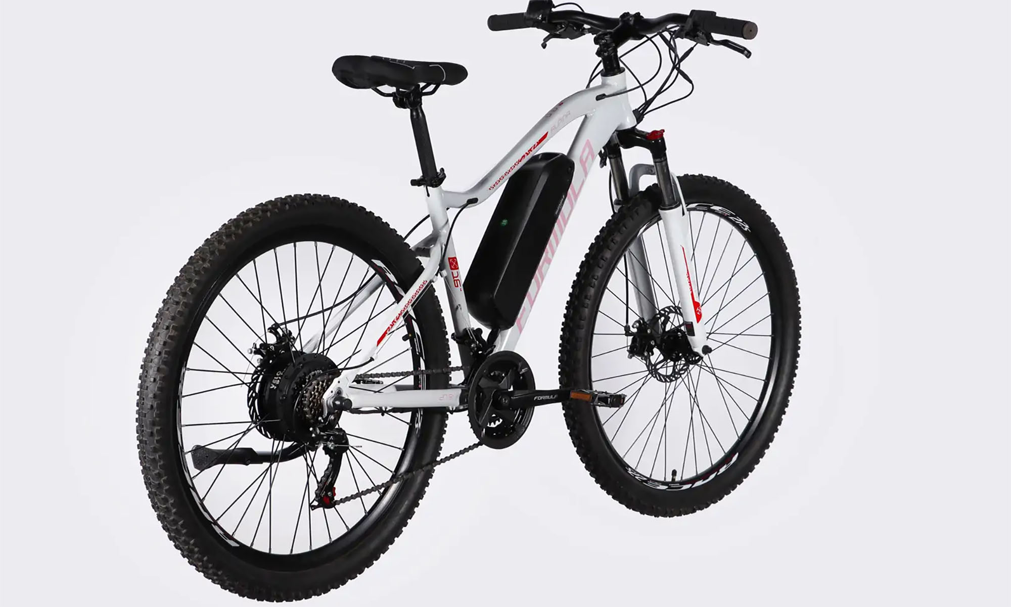 Велосипед з електроприводом Formula eALPINA DD FR 27.5", розмір M, рама-17", 36B, 12.5А*г, 500Вт, год 2026, біло-рожевий 2