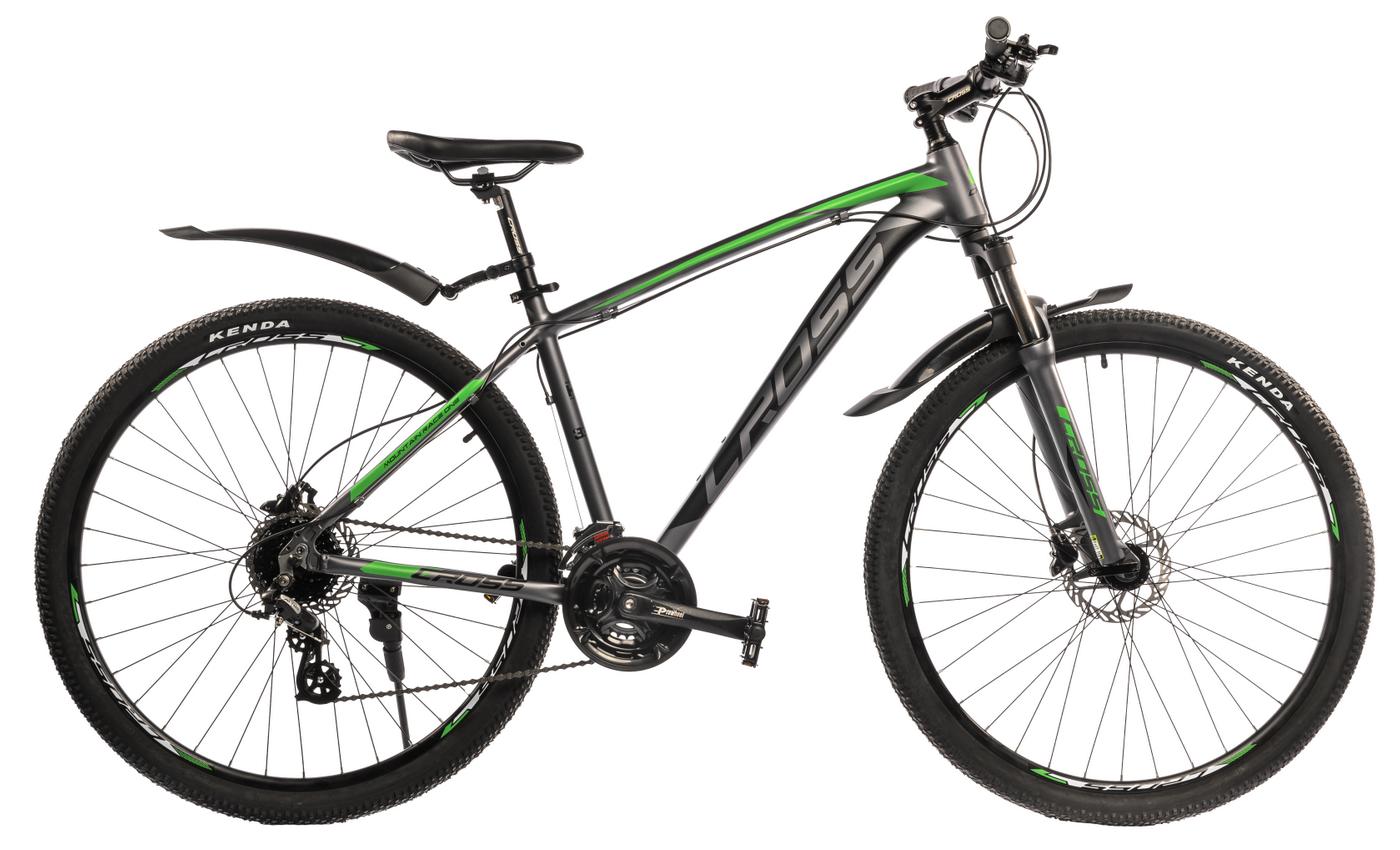Фотография Велосипед Cross Egoist v1.0 29" размер М рама 18 2022 Серый-Зелёный