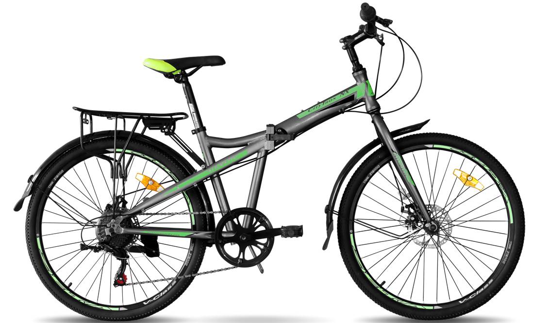 Фотография Велосипед Atlantic Citytron NX 26" размер М 2023 Серо-зеленый